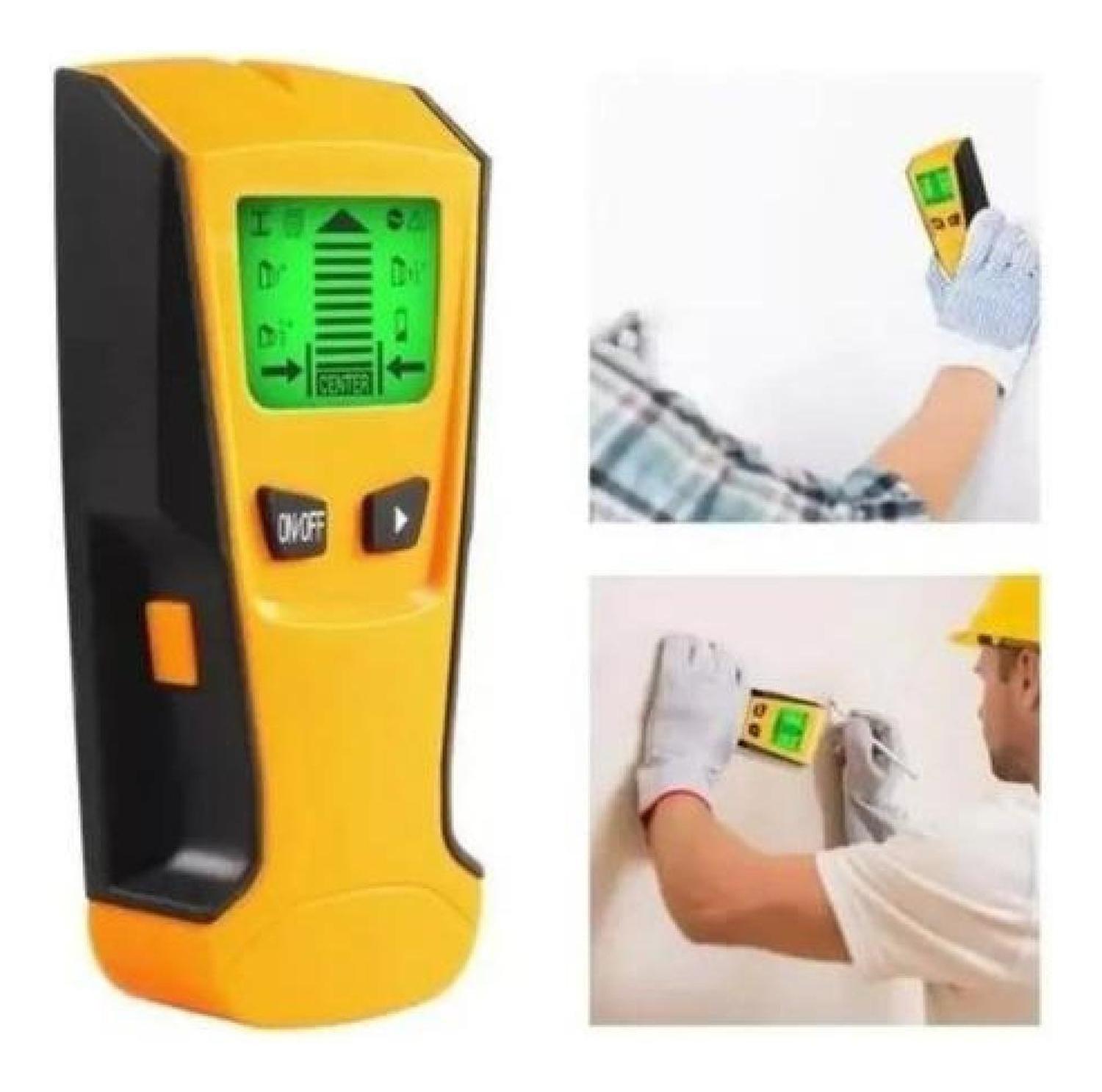 Detector Metales 3 En 1 Para Muros Metales Clavos Y Cableado - Amarillo-6