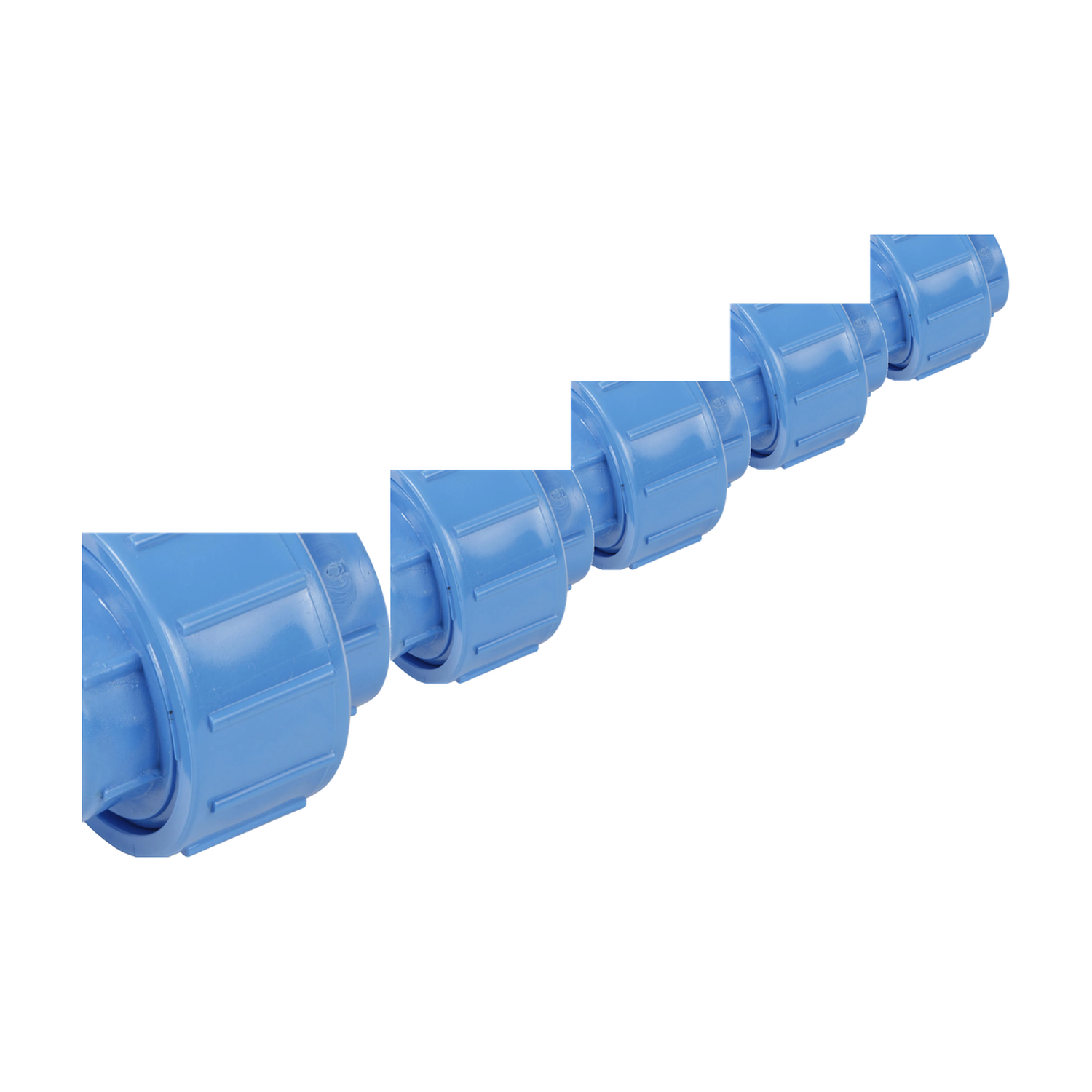 Pack 5 Unión Americana PVC 20mm PN10 Cementar Azul CESMEC-0