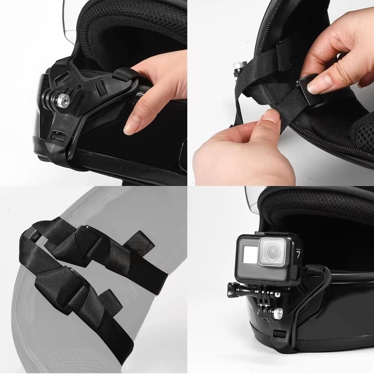 Montura de mentón para casco moto c/ adaptador GoPro-6