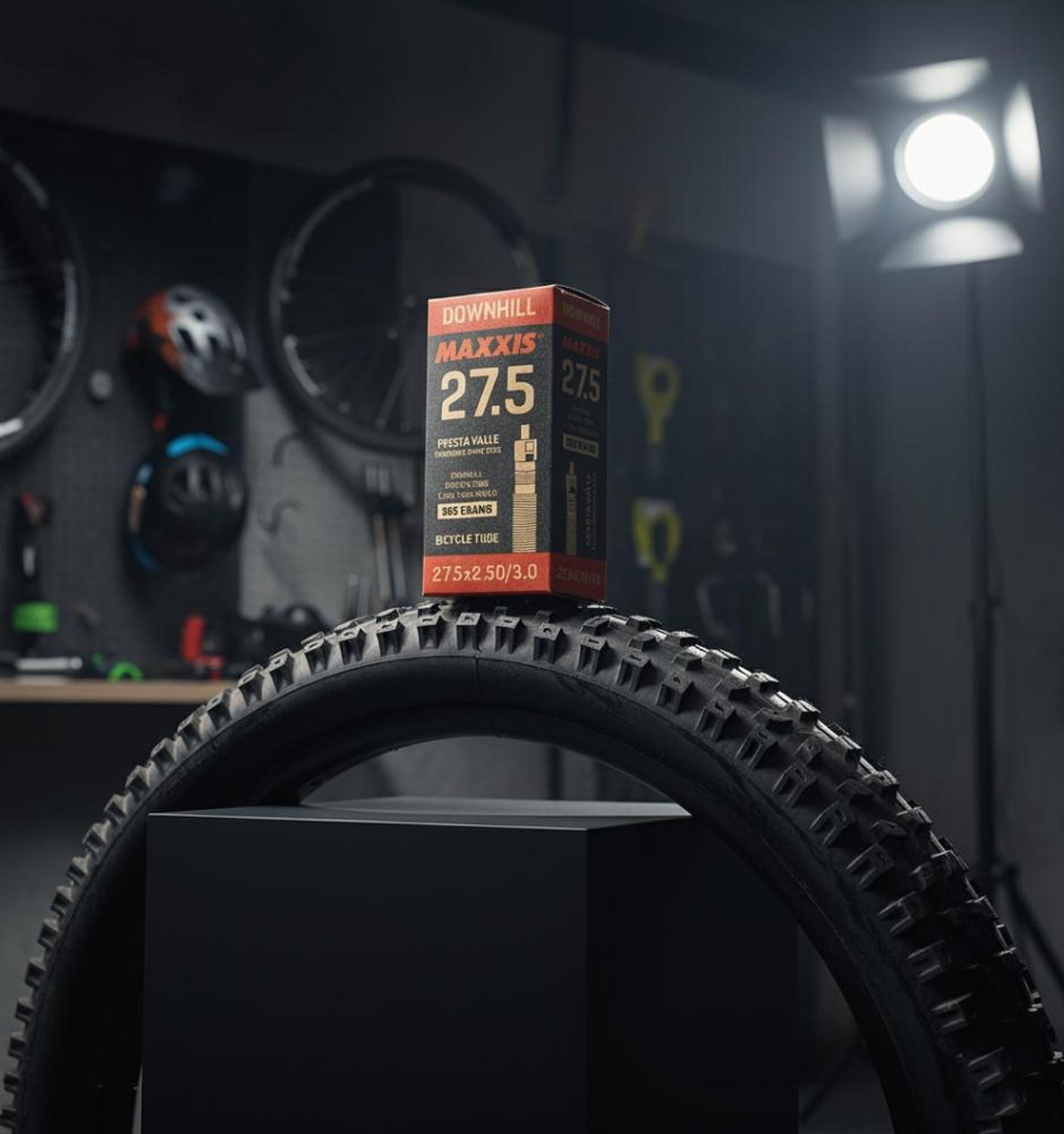 Cámara Maxxis Downhill 27.5×2.5-3.0 1.5mm Válvula Francesa Negro-2