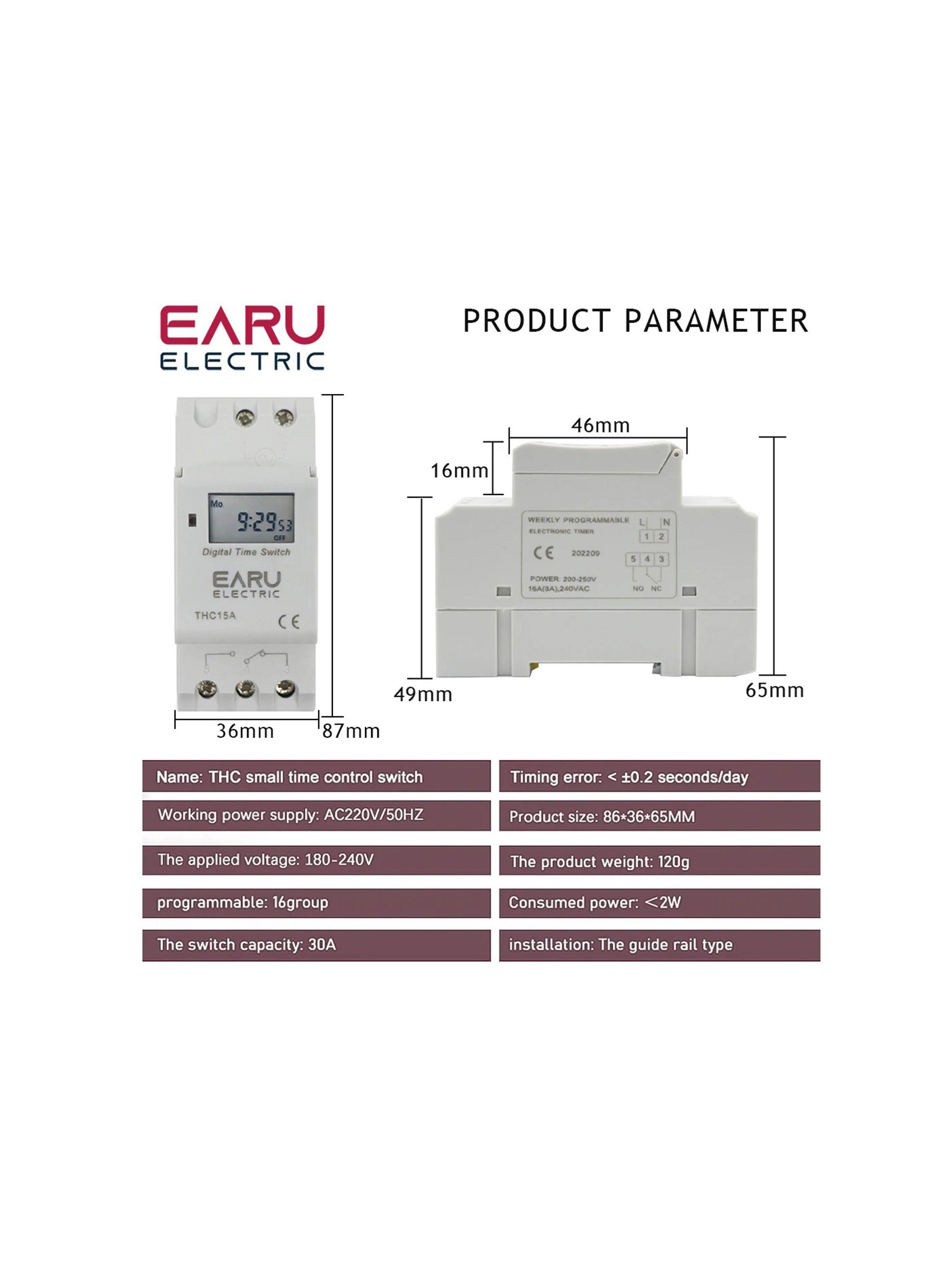 Timer Din Automático Programable Digital Temporizador 220v-6