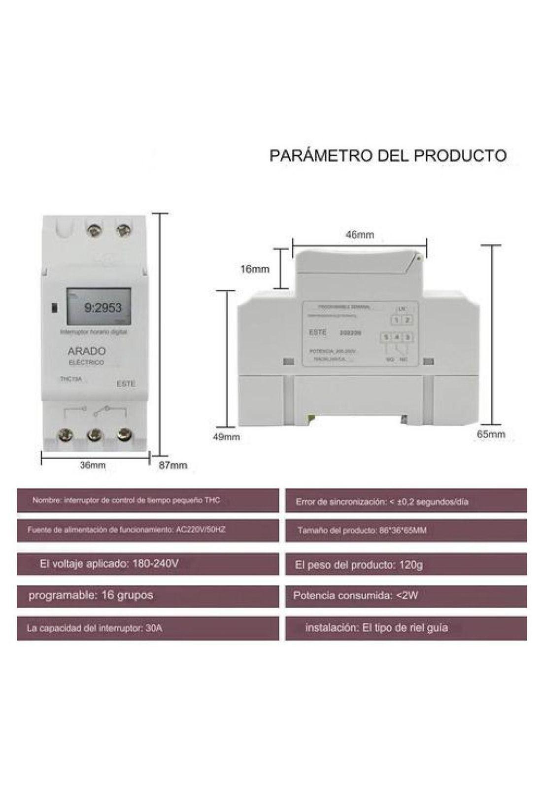 Timer Din Automático Programable Digital Temporizador 220v-3
