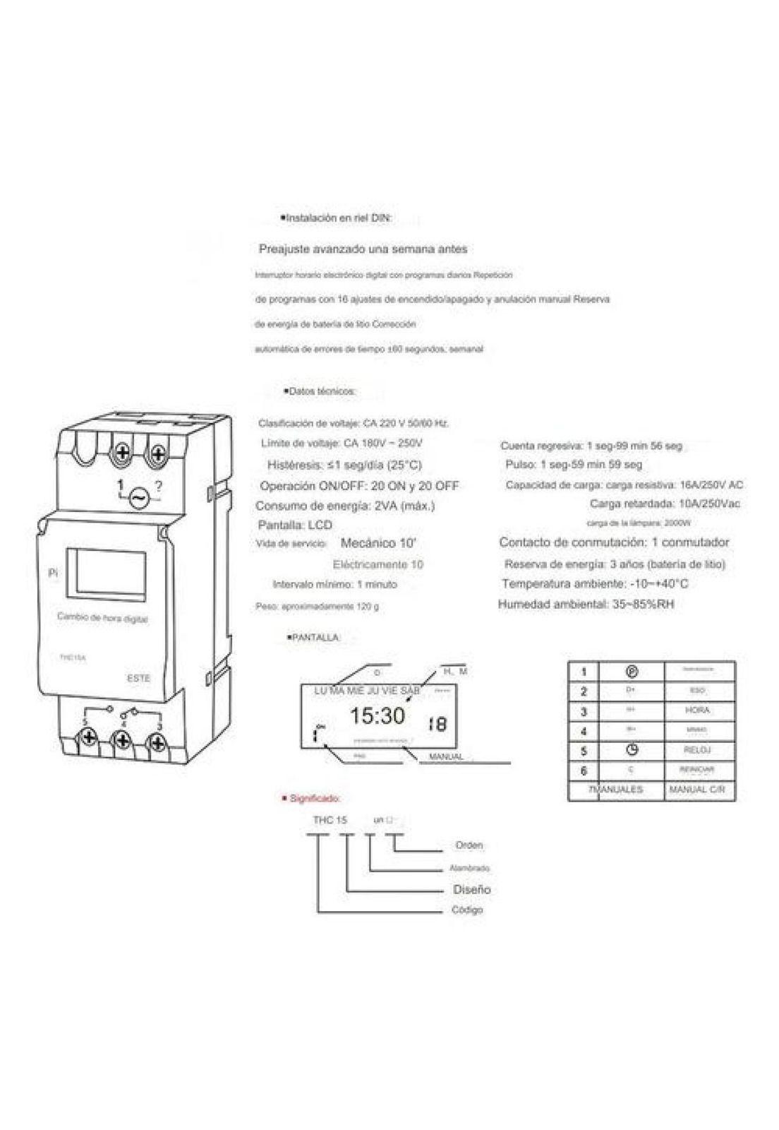 Timer Din Automático Programable Digital Temporizador 220v-4