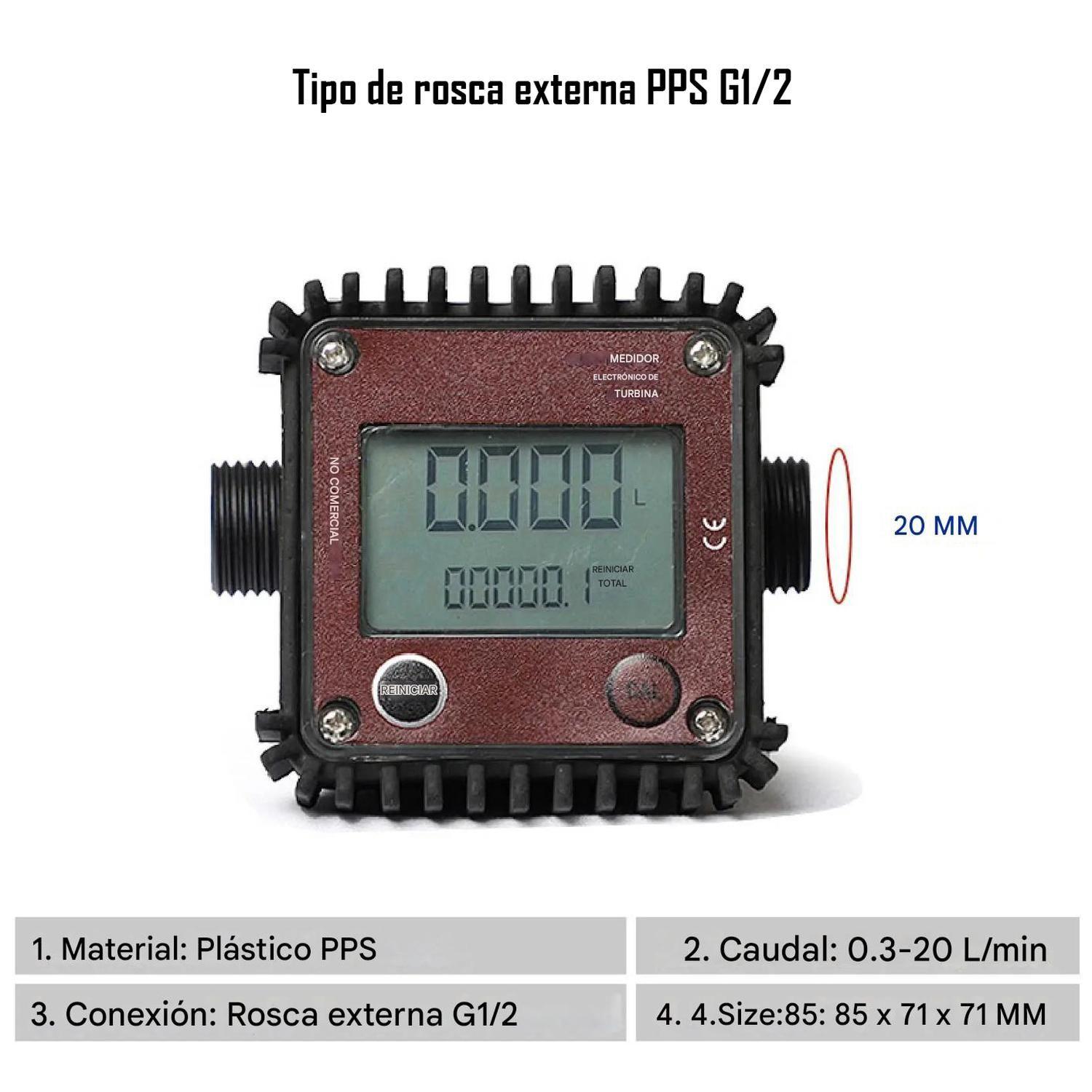 Medidor Flujo Digital Turbina Agua Diesel Gasolina G1/2-2