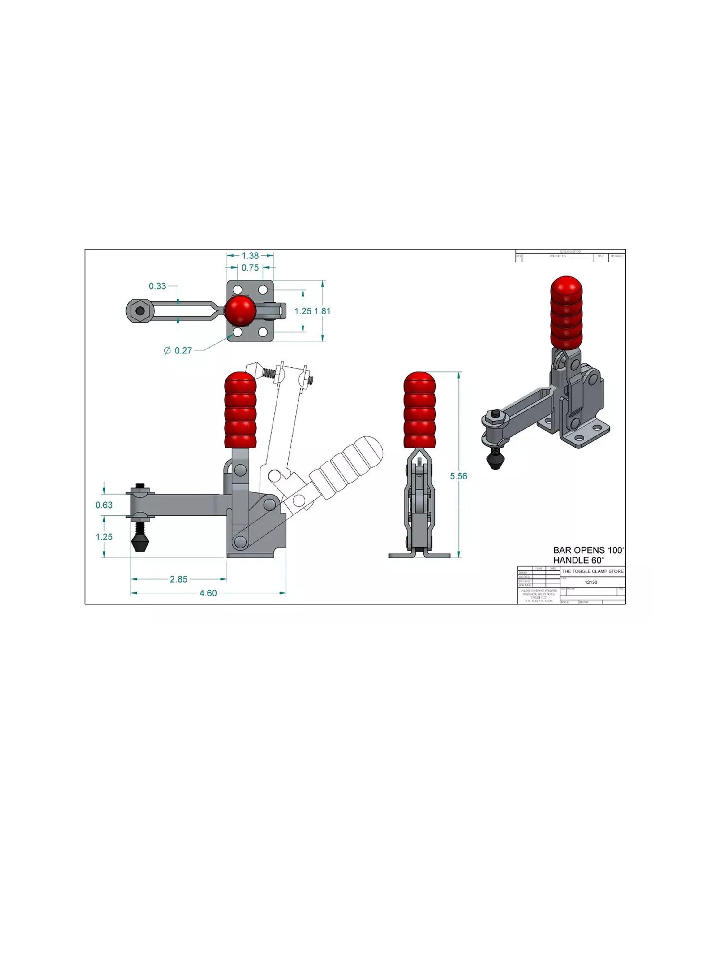 Pack 10 Clamp Presión Vertical Gh-12130 227kg Tirador Rápido-2