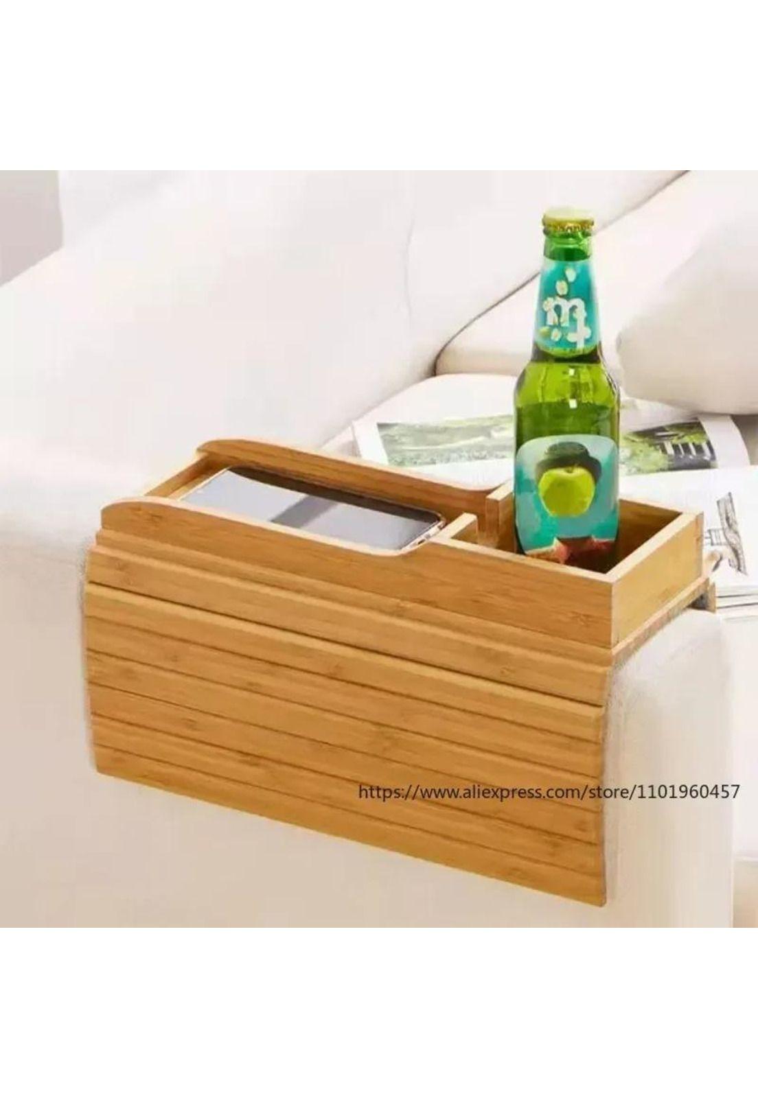 Organizador reposabrazos sofá bambú portavasos lateral-4