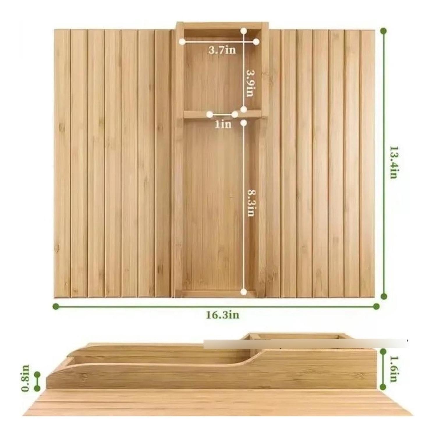 Organizador Reposabrazos Sofá Bambú Portavasos Lateral-2