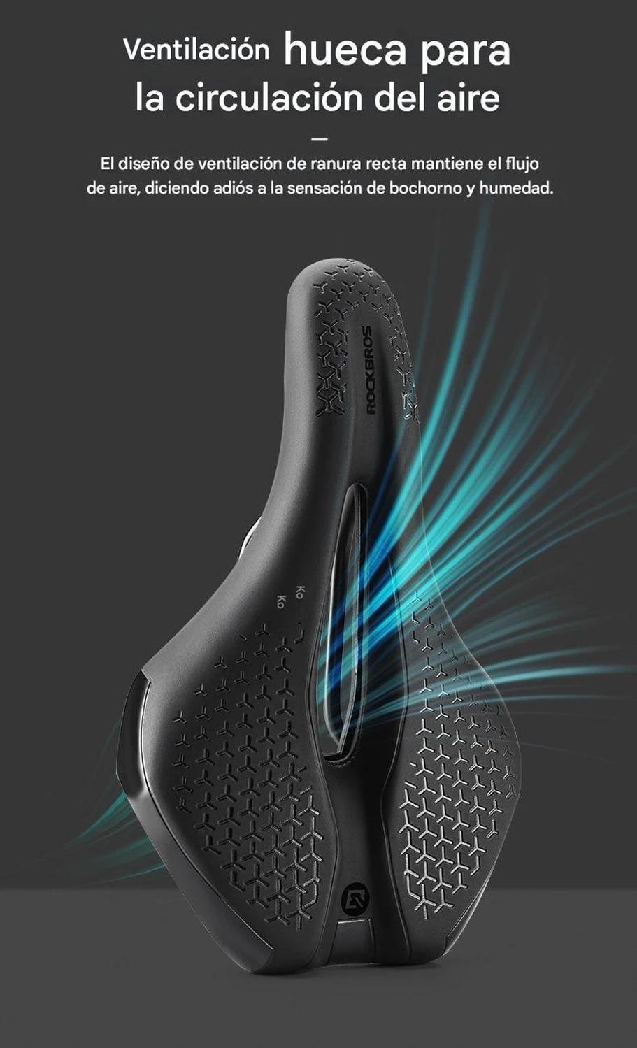 Asiento Bicicleta Rockbros Sillín Cómodo Antiprostático-2