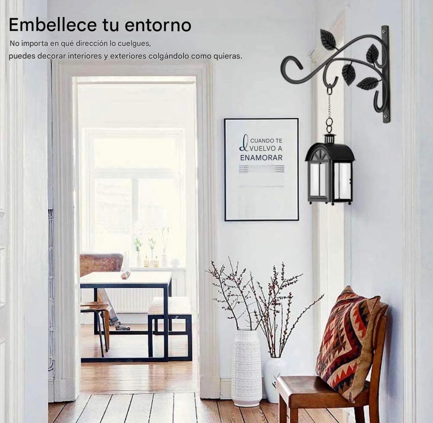 Soporte Colgante Plantas Metal Macetero Exterior Jardin-2