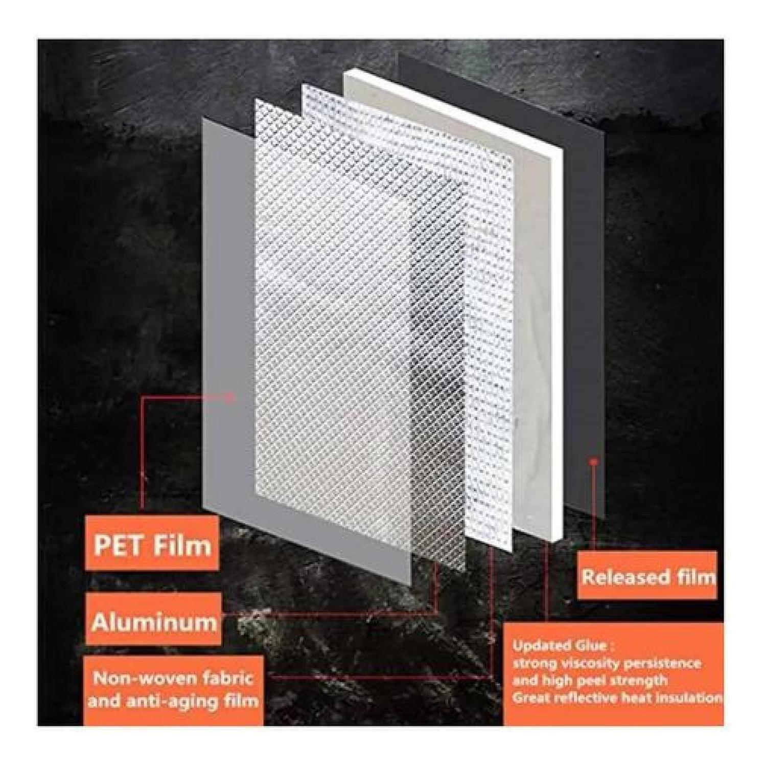 Cinta Sellado Goteras Impermeable Techo Ventanas 5 Metros Plateado Liso-5