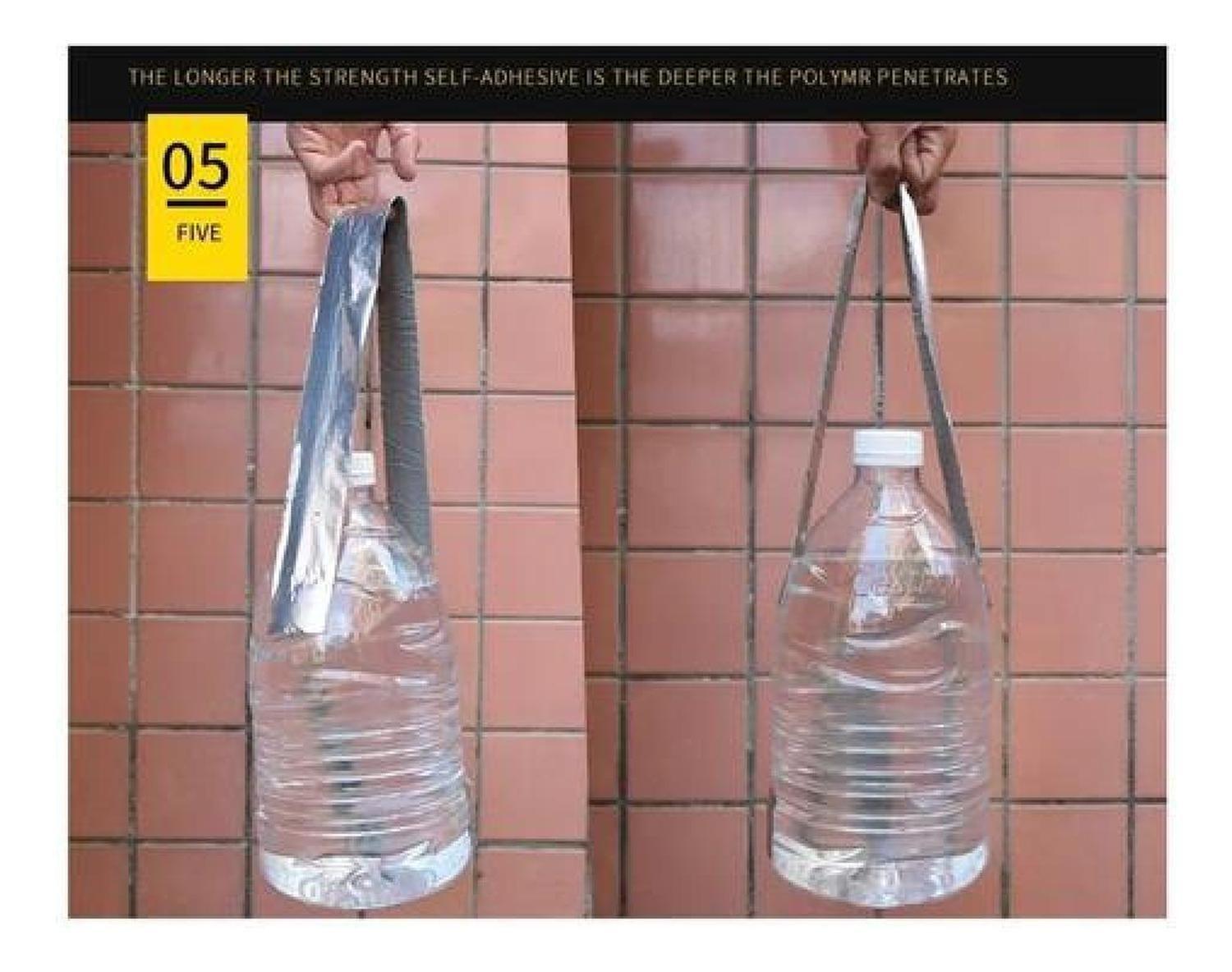 Cinta Sellado Goteras Impermeable Techo Ventanas 5 Metros Plateado Liso-8