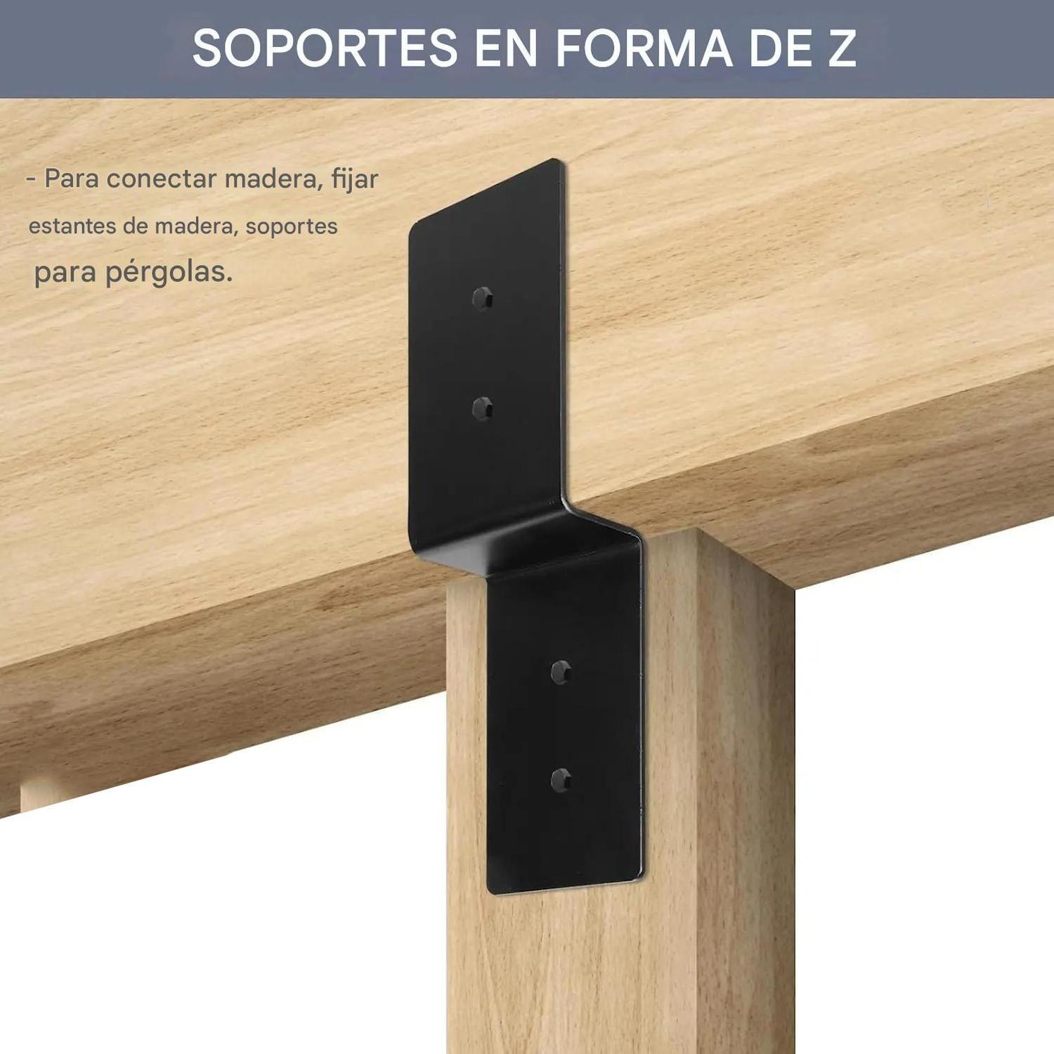 Soporte Metálico Z Conector Madera Viga Pérgola 6 Pulgadas-5