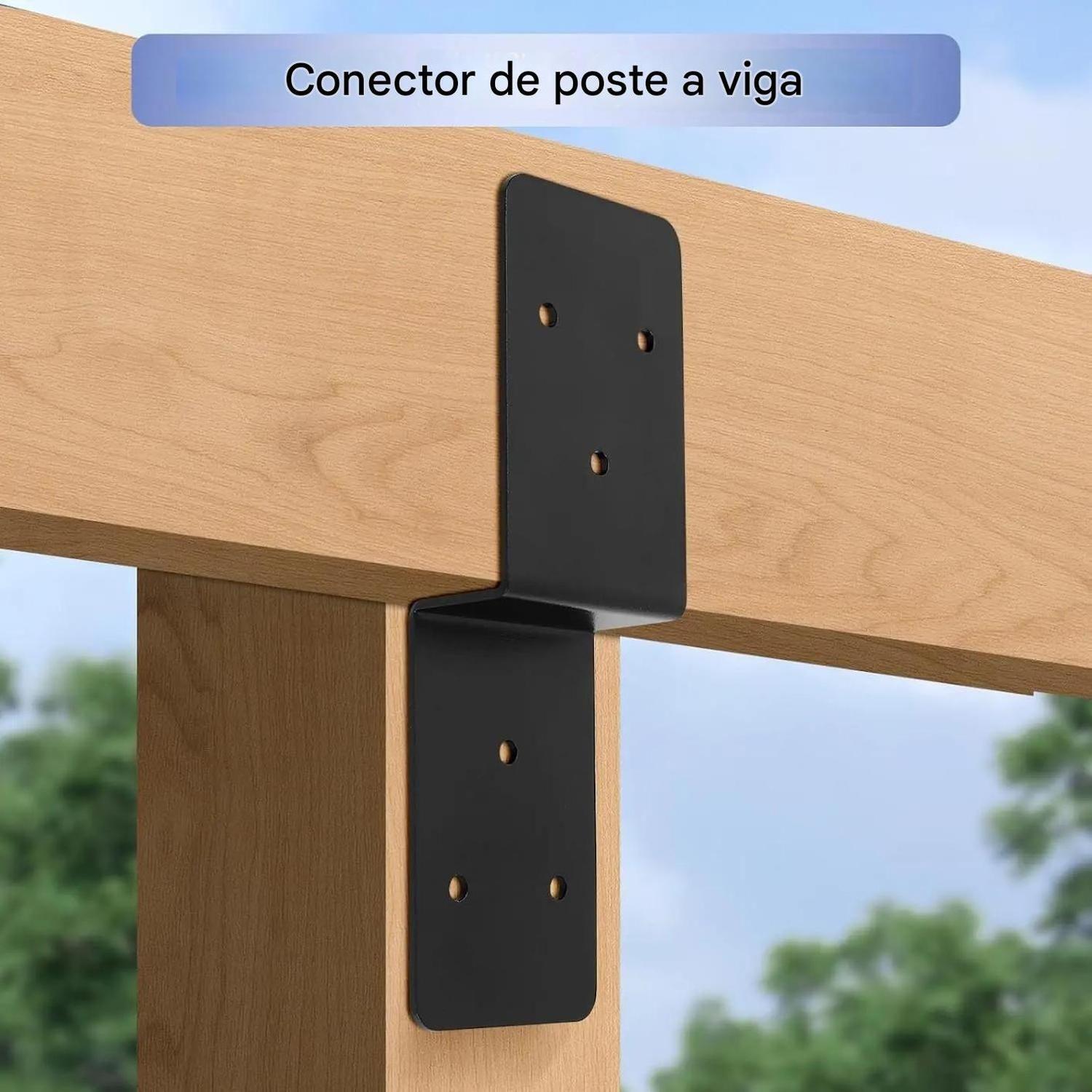 Soporte Metálico Z Conector Madera Viga Pérgola 6 Pulgadas-6