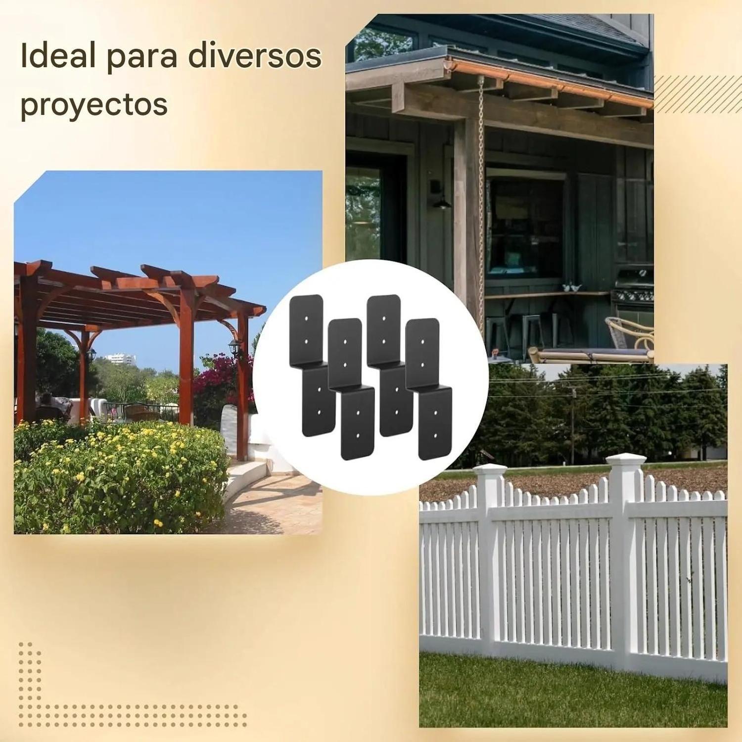 Soporte Metálico Z Conector Madera Viga Pérgola 6 Pulgadas-7
