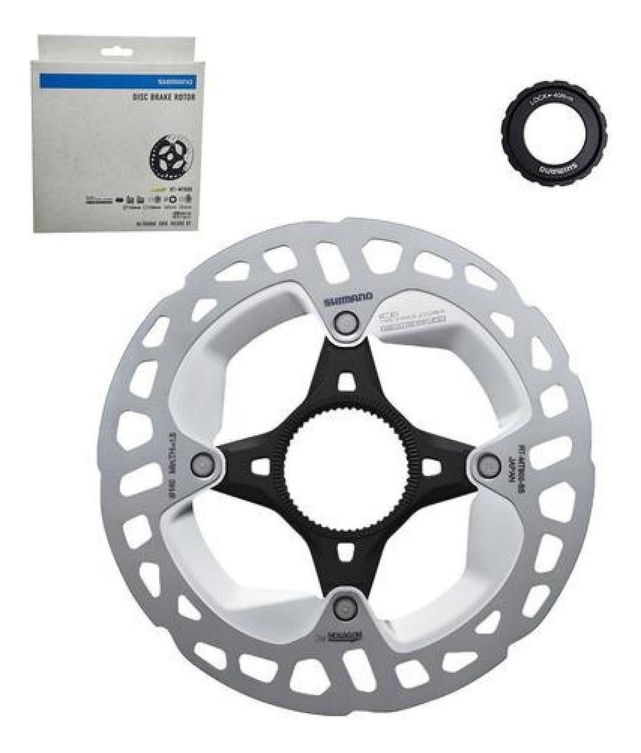 Disco Freno Rotor 140mm Mt800 Deore Grx Ultegra Center Lock - Plateado/negro-0