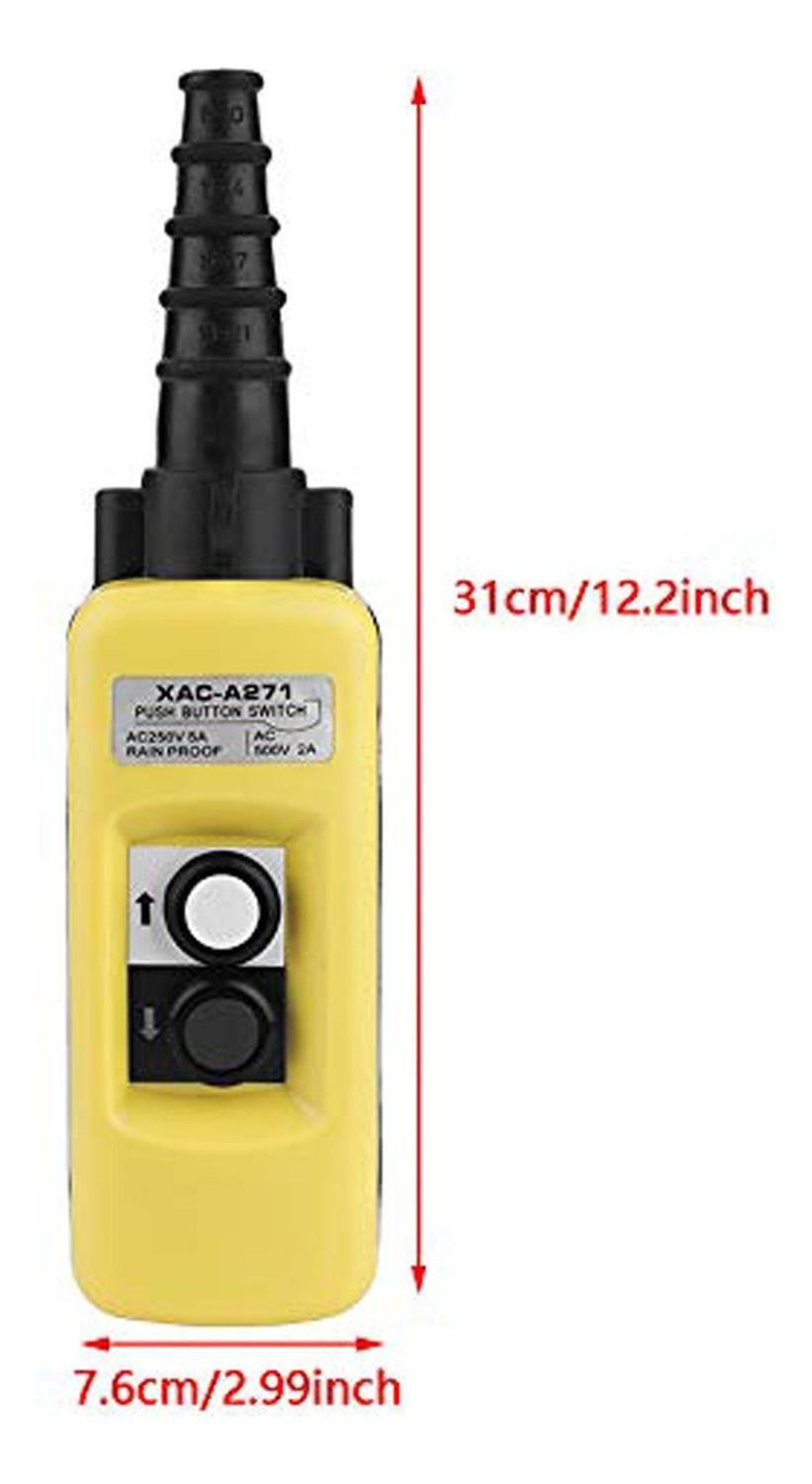 Botonera Switch Puente Grúa Dos Botones Colgante Subir Bajar Amarillo-2