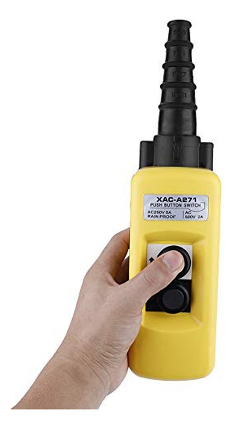 Botonera Switch Puente Grúa Dos Botones Colgante Subir Bajar Amarillo-3