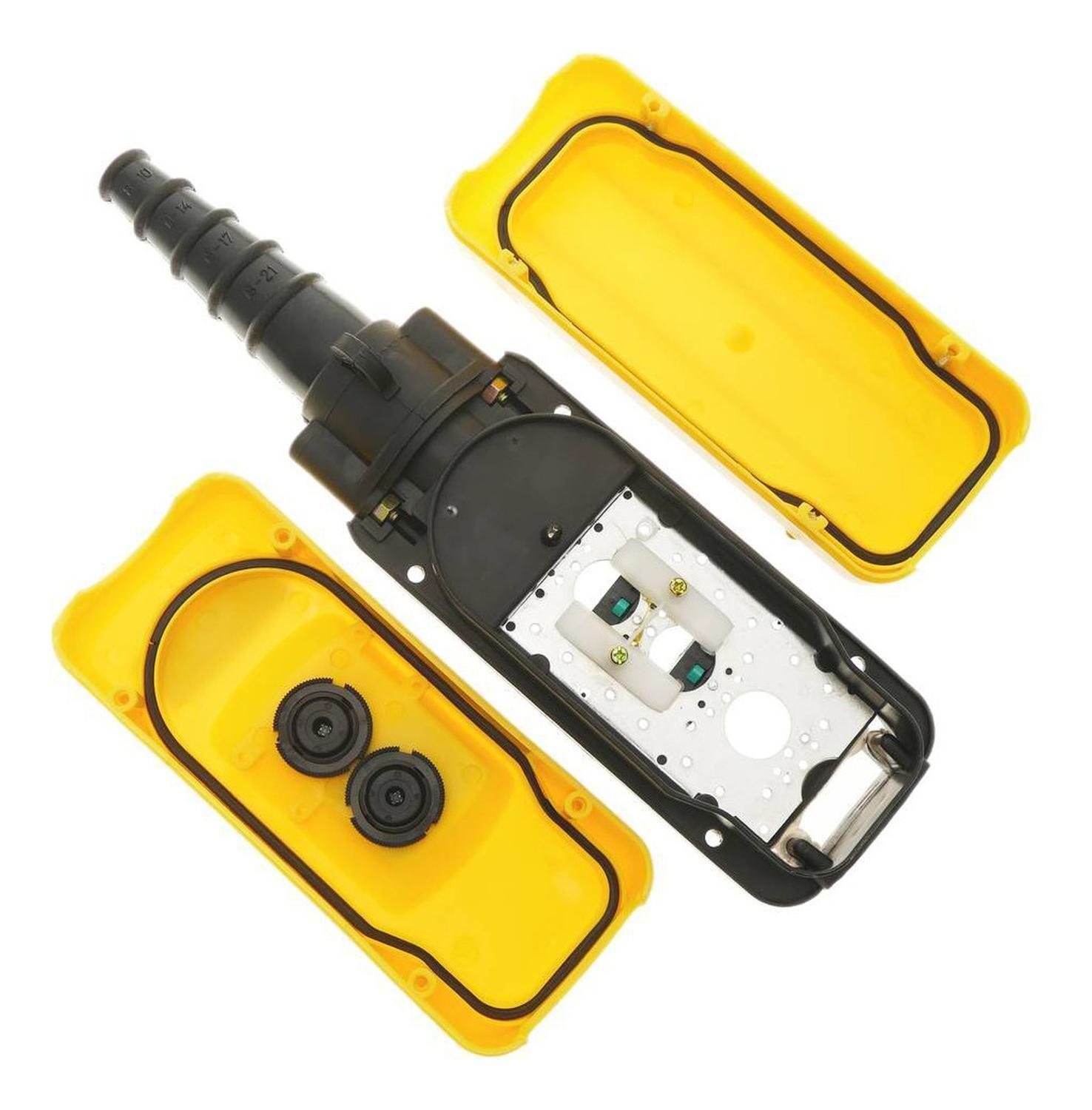 Botonera Switch Puente Grúa Dos Botones Colgante Subir Bajar Amarillo-4
