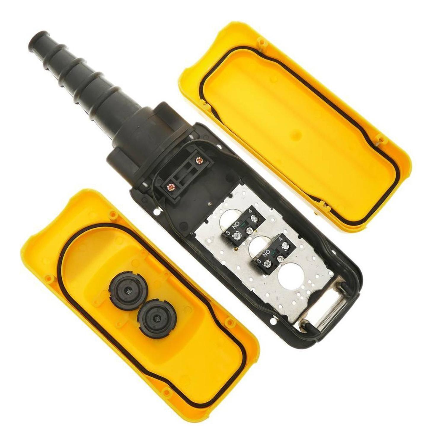 Botonera Switch Puente Grúa Dos Botones Colgante Subir Bajar Amarillo-8