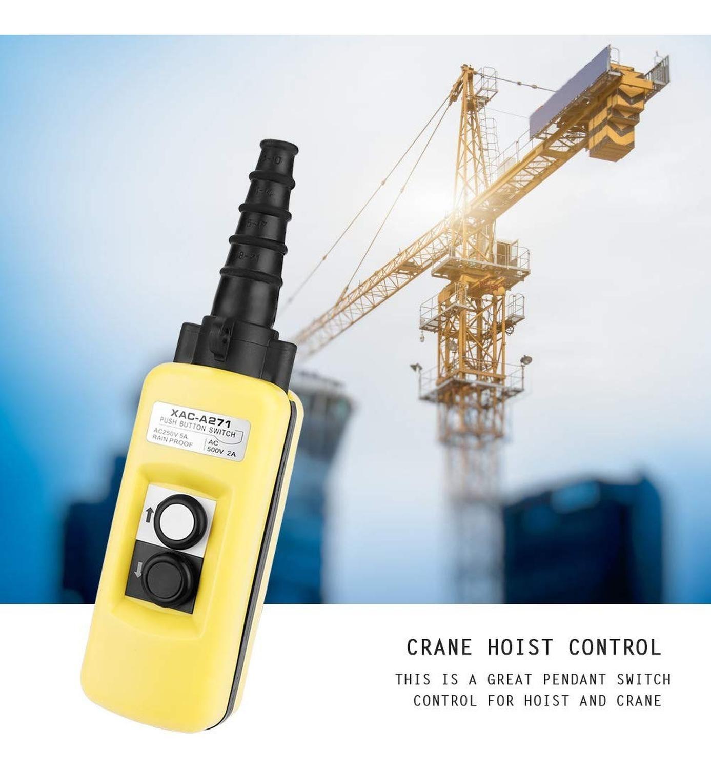 Botonera Switch Puente Grúa Dos Botones Colgante Subir Bajar Amarillo-9