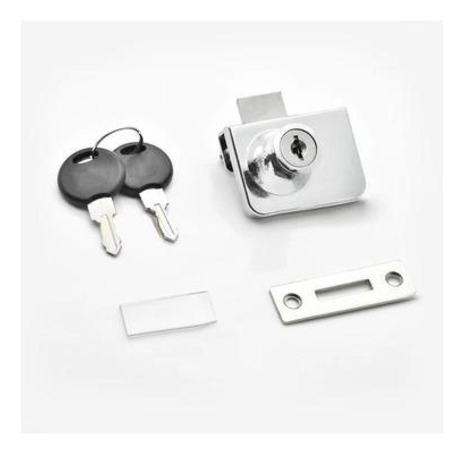 Cerradura Puerta Vidrio Mueble Doble 5 A 8 Mm Plateado-2