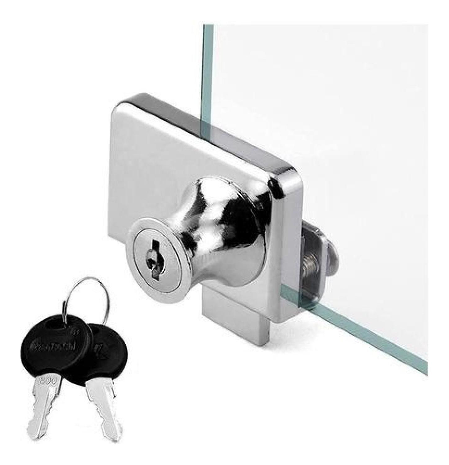 Cerradura Puerta Vidrio Mueble Doble 5 A 8 Mm Plateado-3