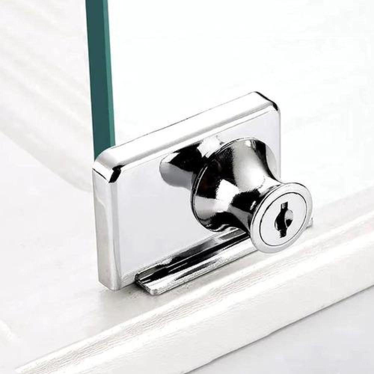 Cerradura Puerta Vidrio Mueble Doble 5 A 8 Mm Plateado-4