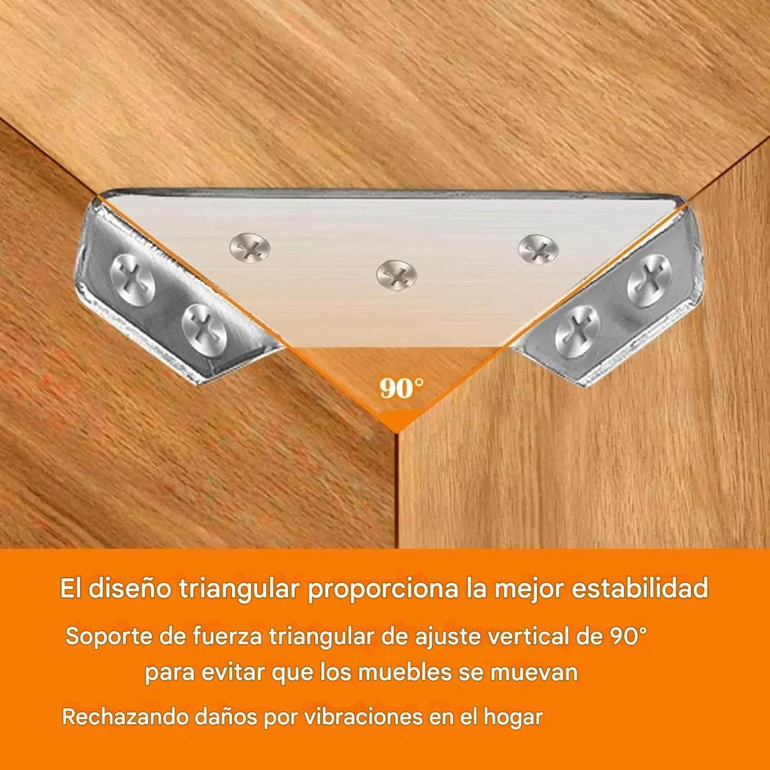 Escuadra Angulo Refuerzo Esquinera 90° Acero Inoxidable-3