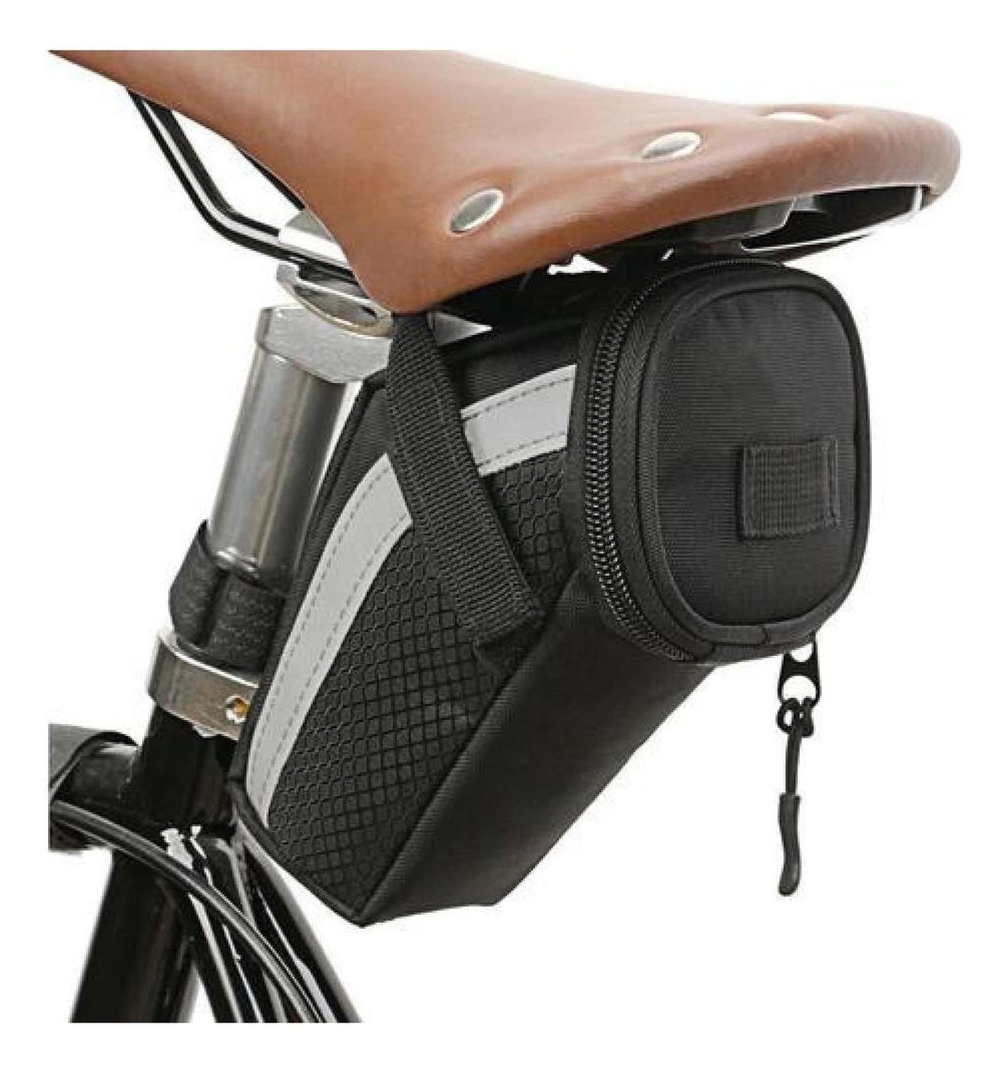 Bolso Trasero 1.5 Lt Tubo Sillín Impermeable Bicicleta Negro-2