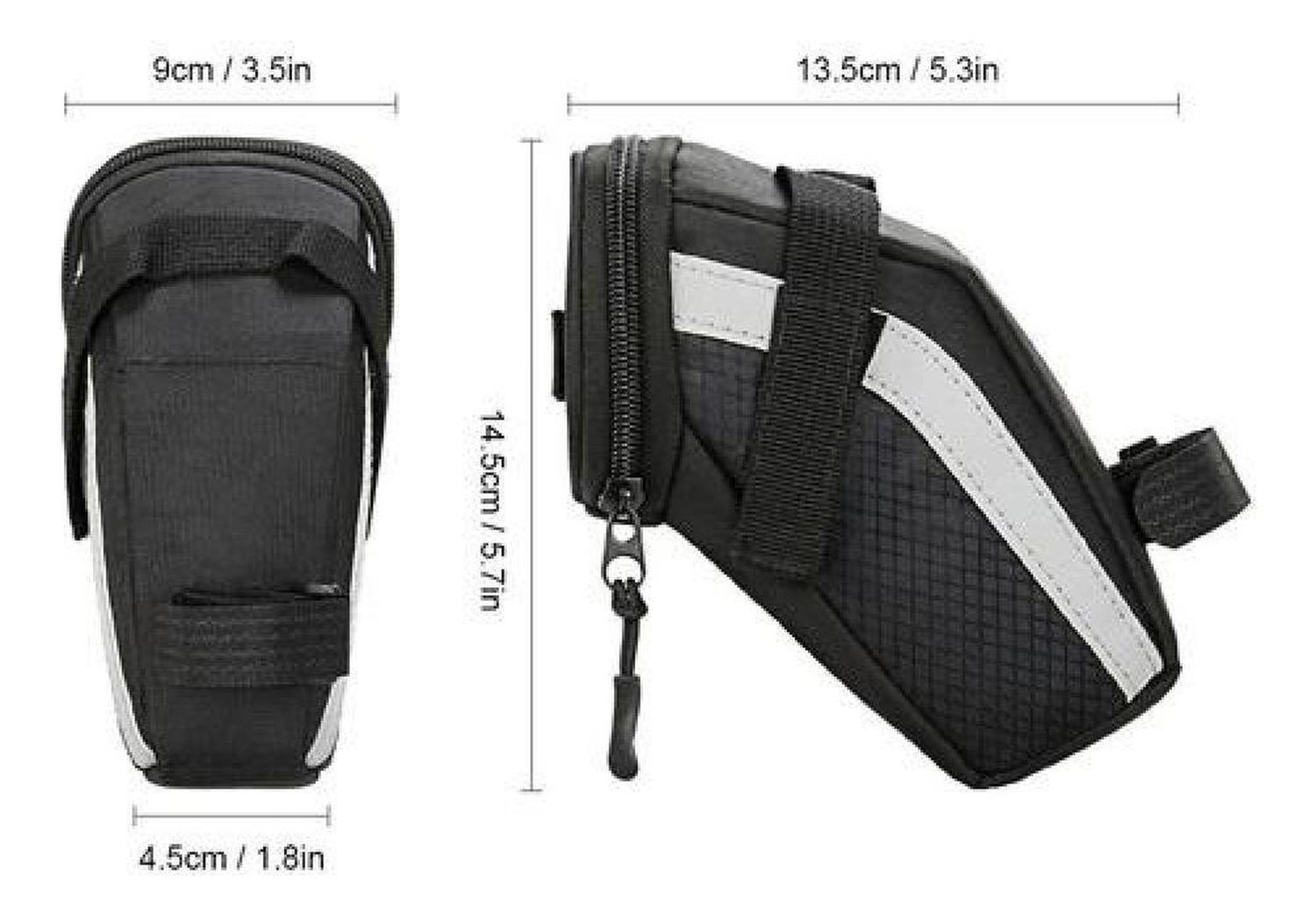 Bolso Trasero 1.5 Lt Tubo Sillín Impermeable Bicicleta Negro-3