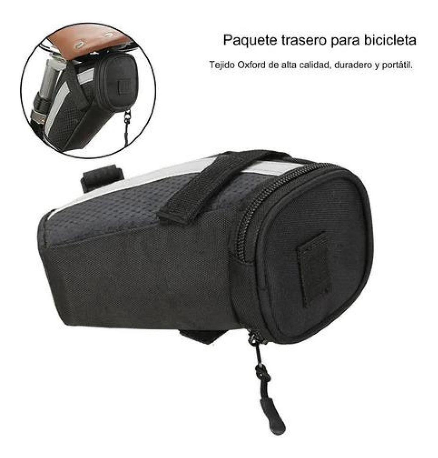 Bolso Trasero 1.5 Lt Tubo Sillín Impermeable Bicicleta Negro-6