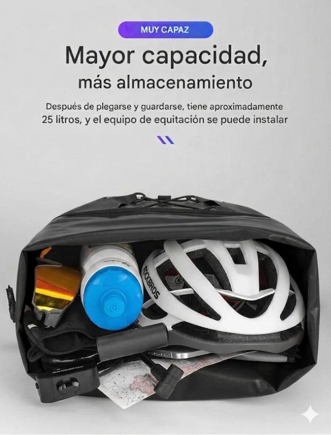 Alforja Bicicleta Rockbros Impermeable Trasera 25L-4