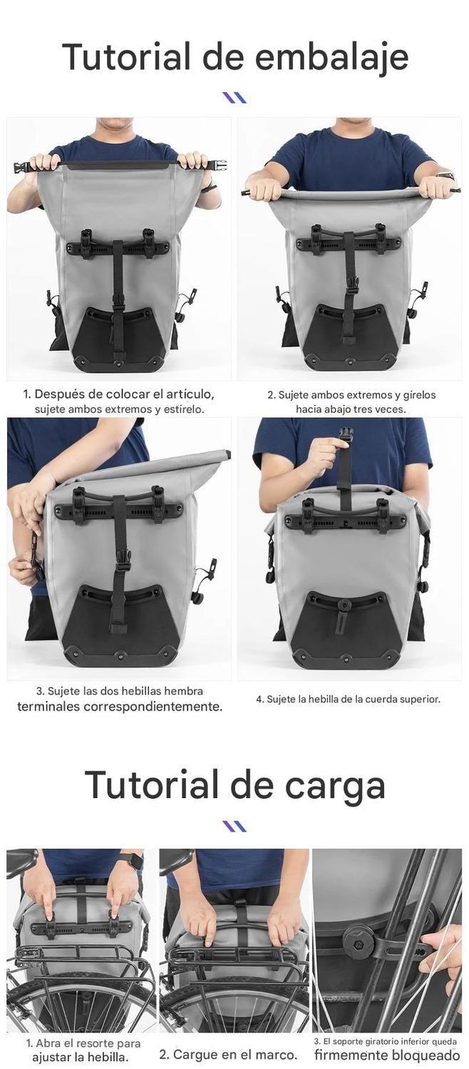Alforja Bicicleta Rockbros Impermeable Trasera 25L-9