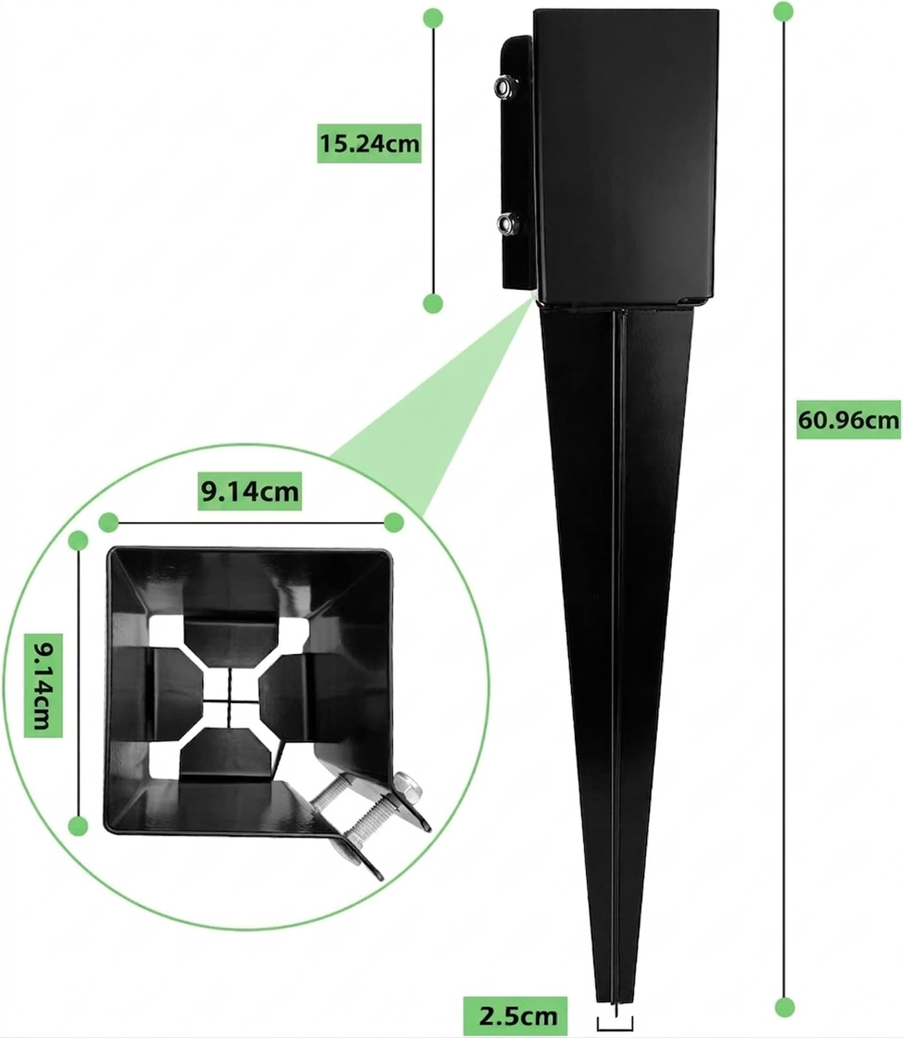 Estaca Anclaje Tierra Para Poste 4 Pulgadas Metálica-7