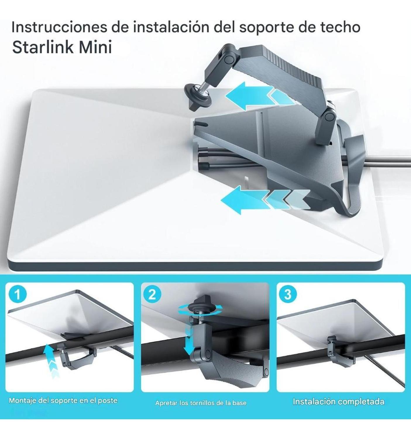 Soporte Starlink Mini Barra Porta Equipaje Aleación Aluminio - Gris-8