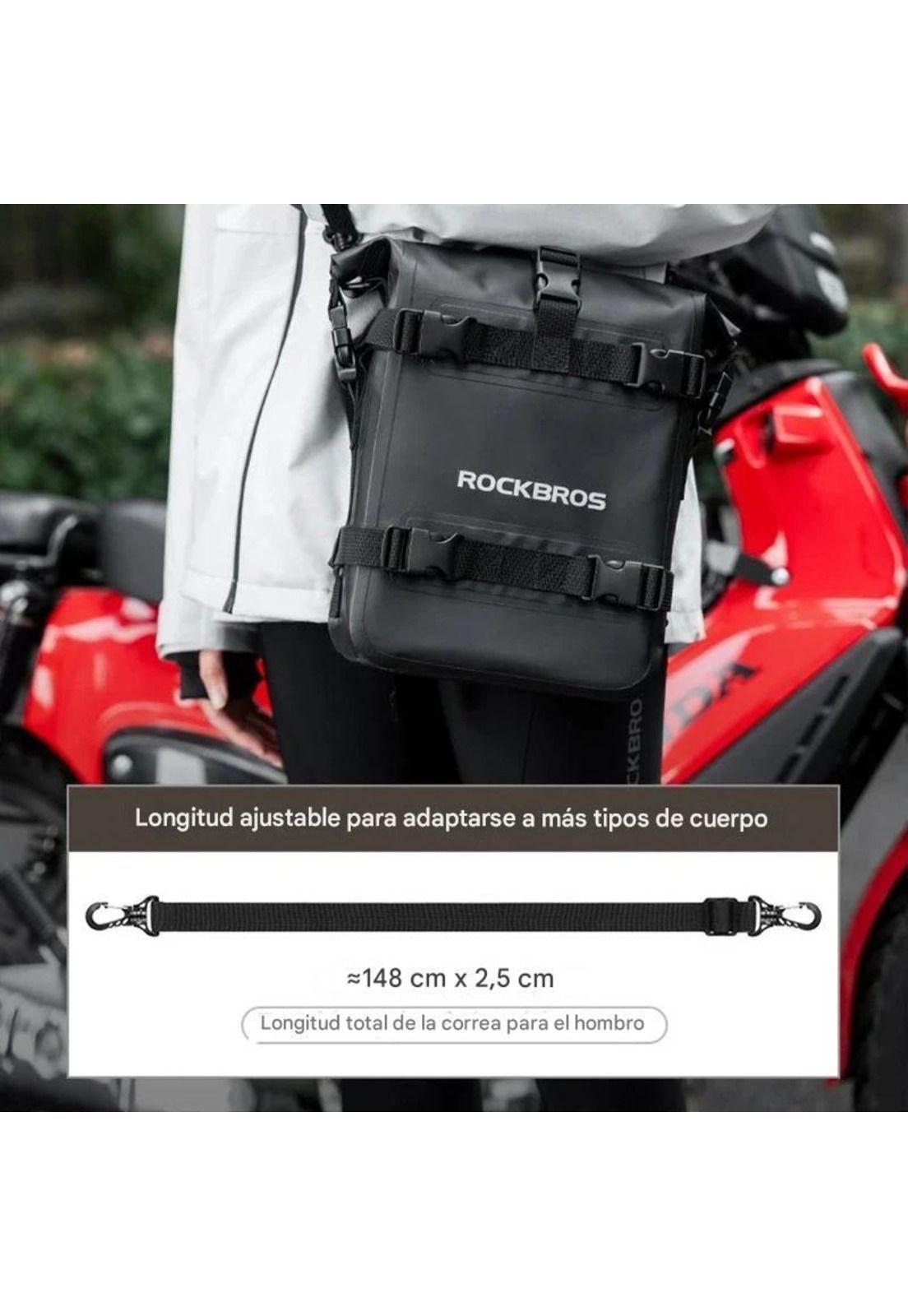 Alforja Rockbros Impermeable 5L Moto y Bolso Bandolera Viaje-3
