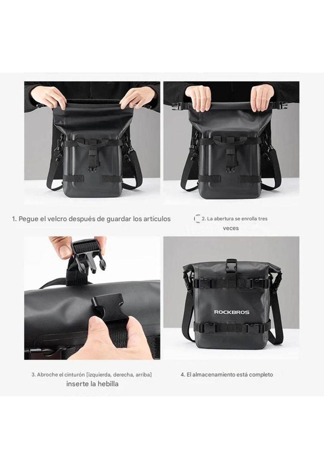 Alforja Rockbros Impermeable 5L Moto y Bolso Bandolera Viaje-4