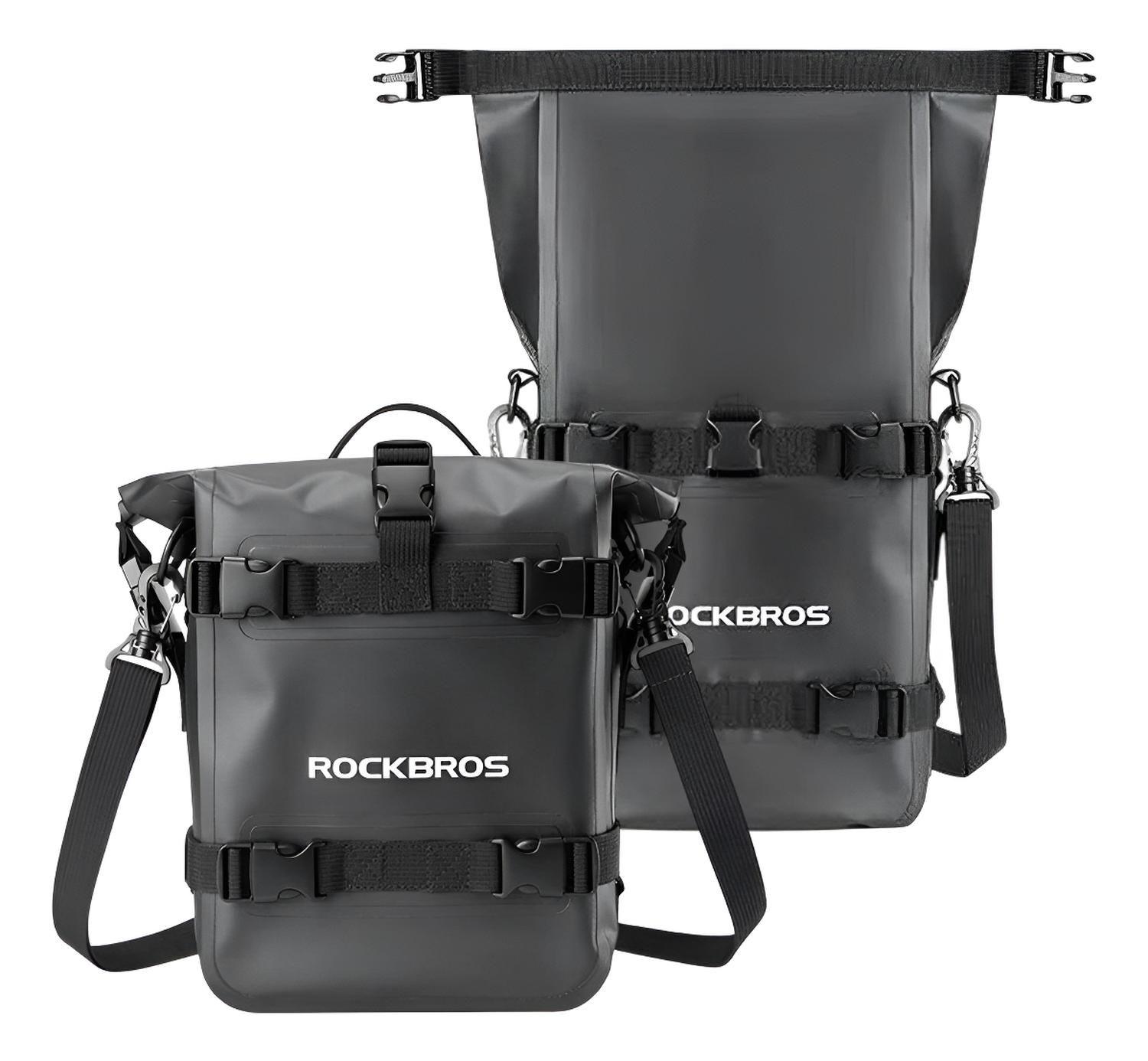 Alforja Rockbros Impermeable 5 Lt Moto Bolso Bandolera Viaje Negro-0