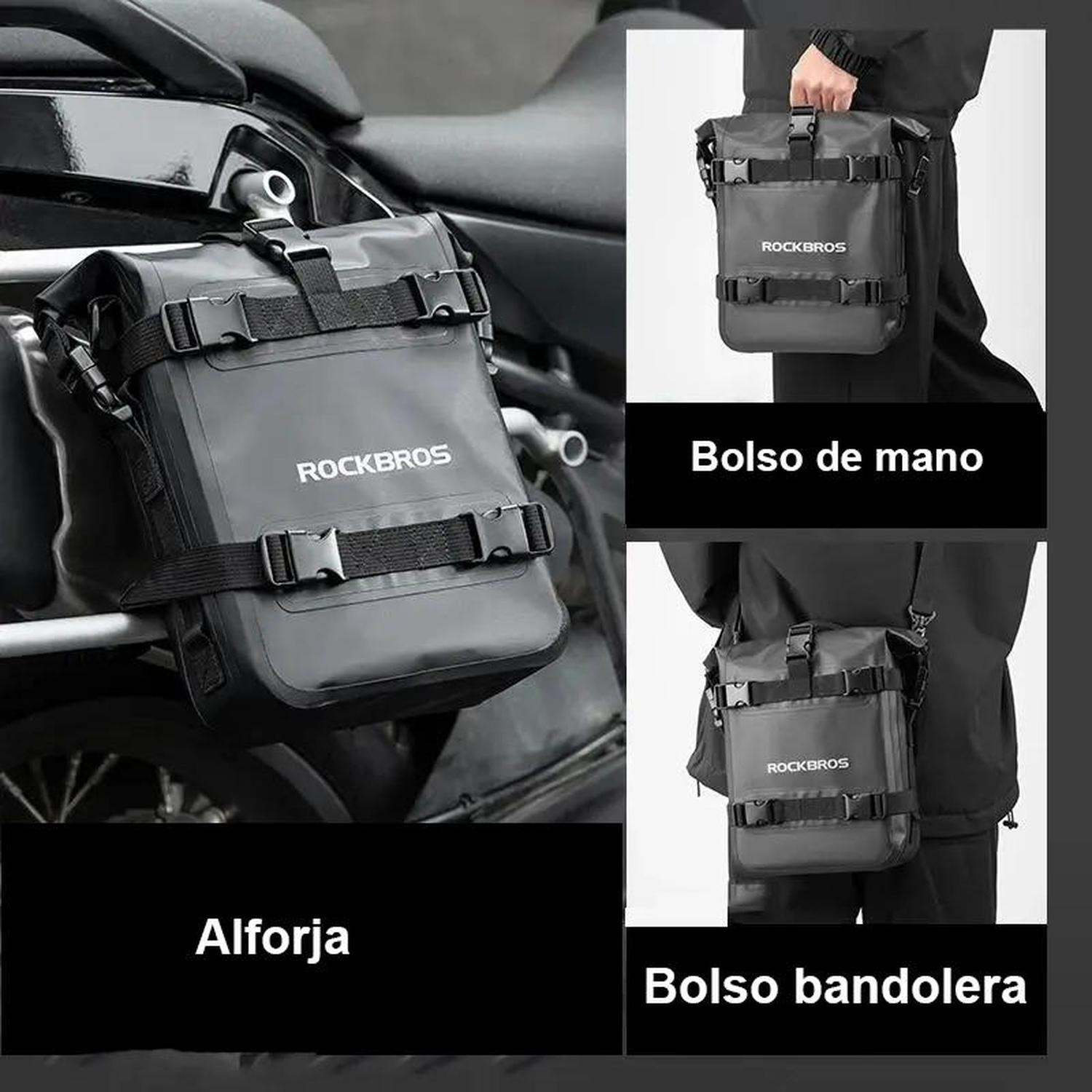 Alforja Rockbros Impermeable 5 Lt Moto Bolso Bandolera Viaje Negro-1