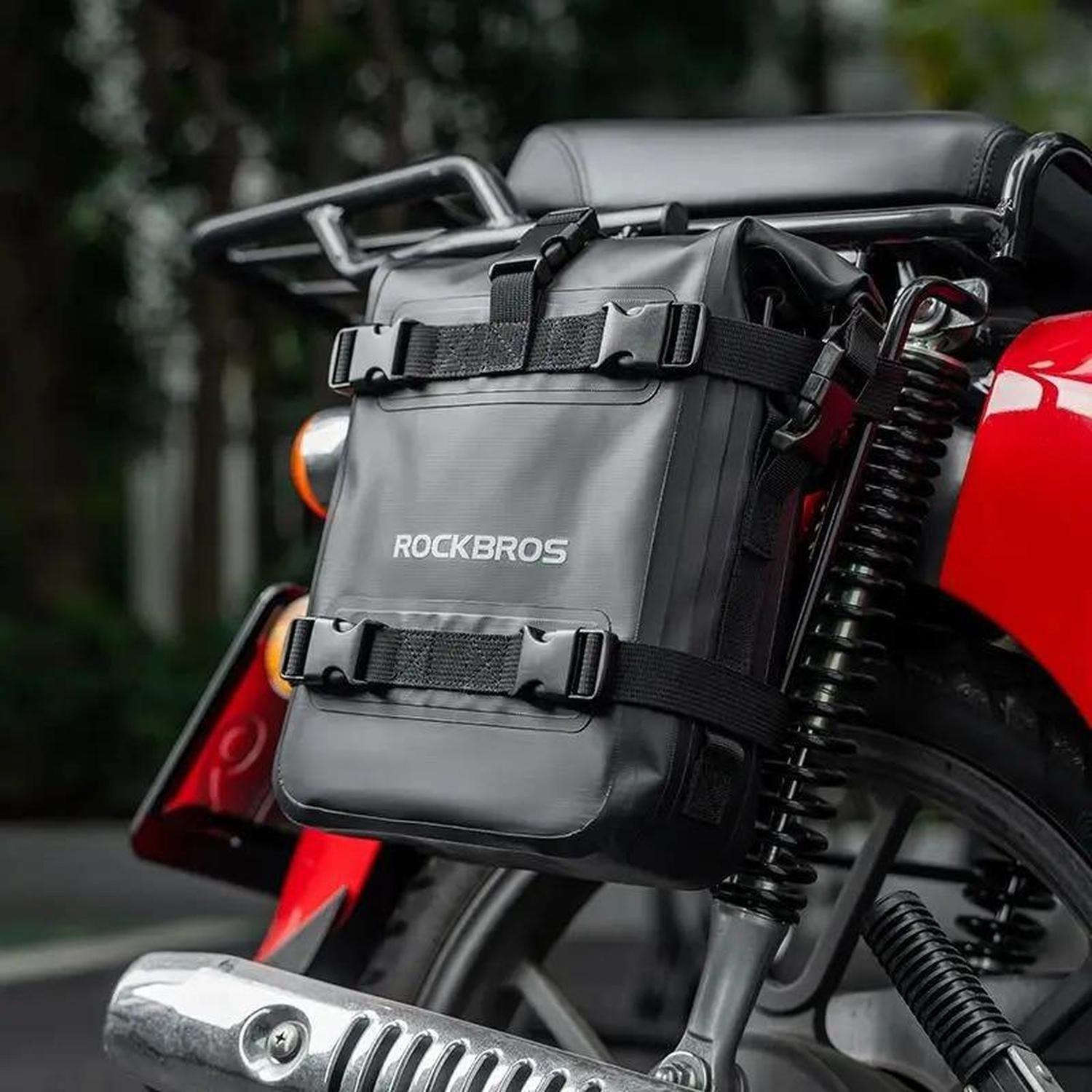 Alforja Rockbros Impermeable 5 Lt Moto Bolso Bandolera Viaje Negro-7
