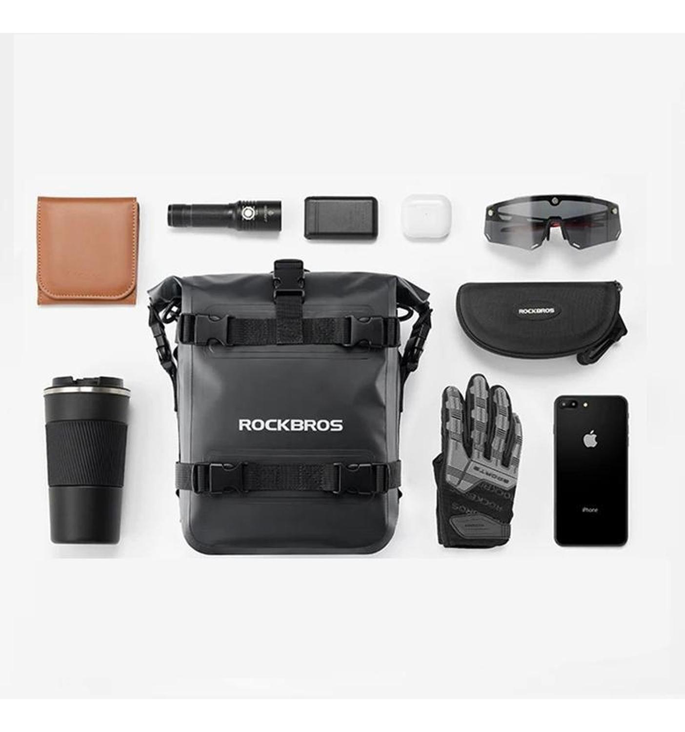 Alforja Rockbros Impermeable 5 Lt Moto Bolso Bandolera Viaje Negro-9