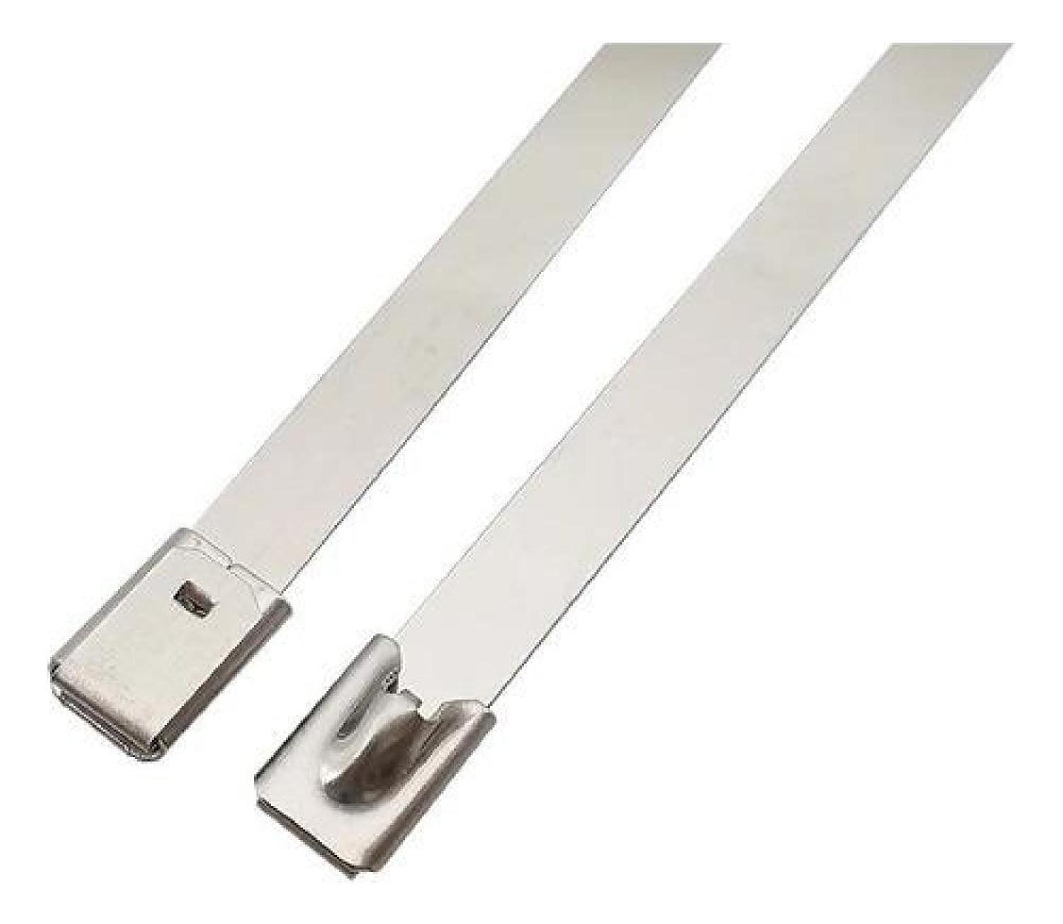 100 Bridas Acero Inoxidable Mètalica Seguridad 4.6x500mm Plateado-1