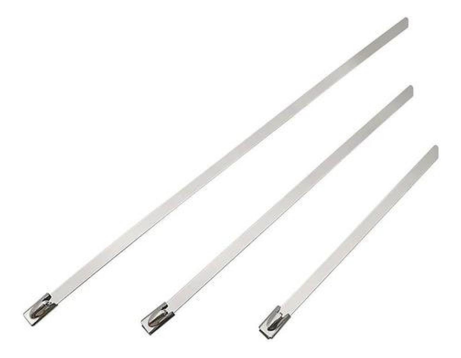 100 Bridas Acero Inoxidable Mètalica Seguridad 4.6x500mm Plateado-2