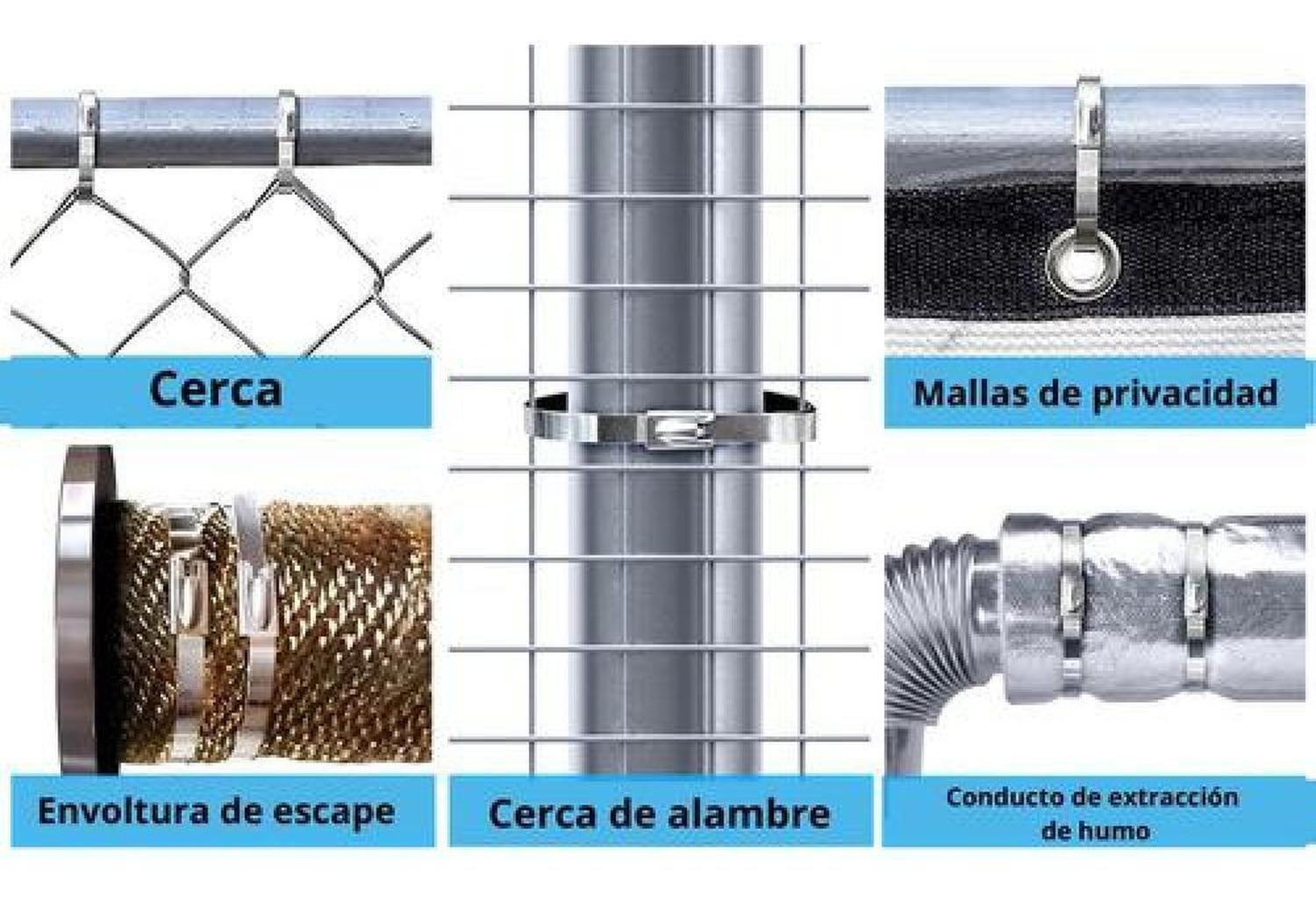 100 Bridas Acero Inoxidable Mètalica Seguridad 4.6x500mm Plateado-6