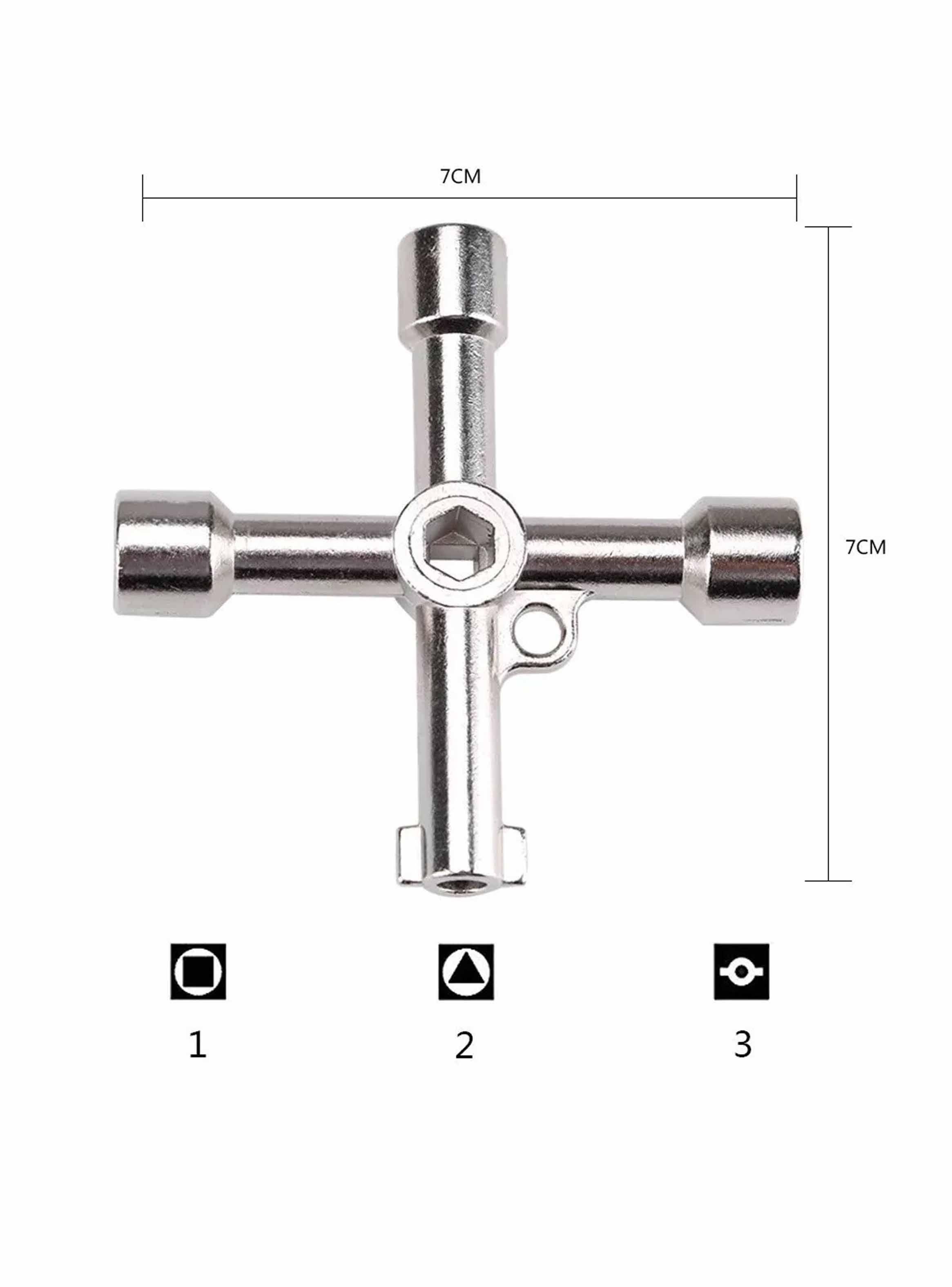 Llave 4 Vías / Cabezas Para Gabinetes Eléctricos Ascensores-3