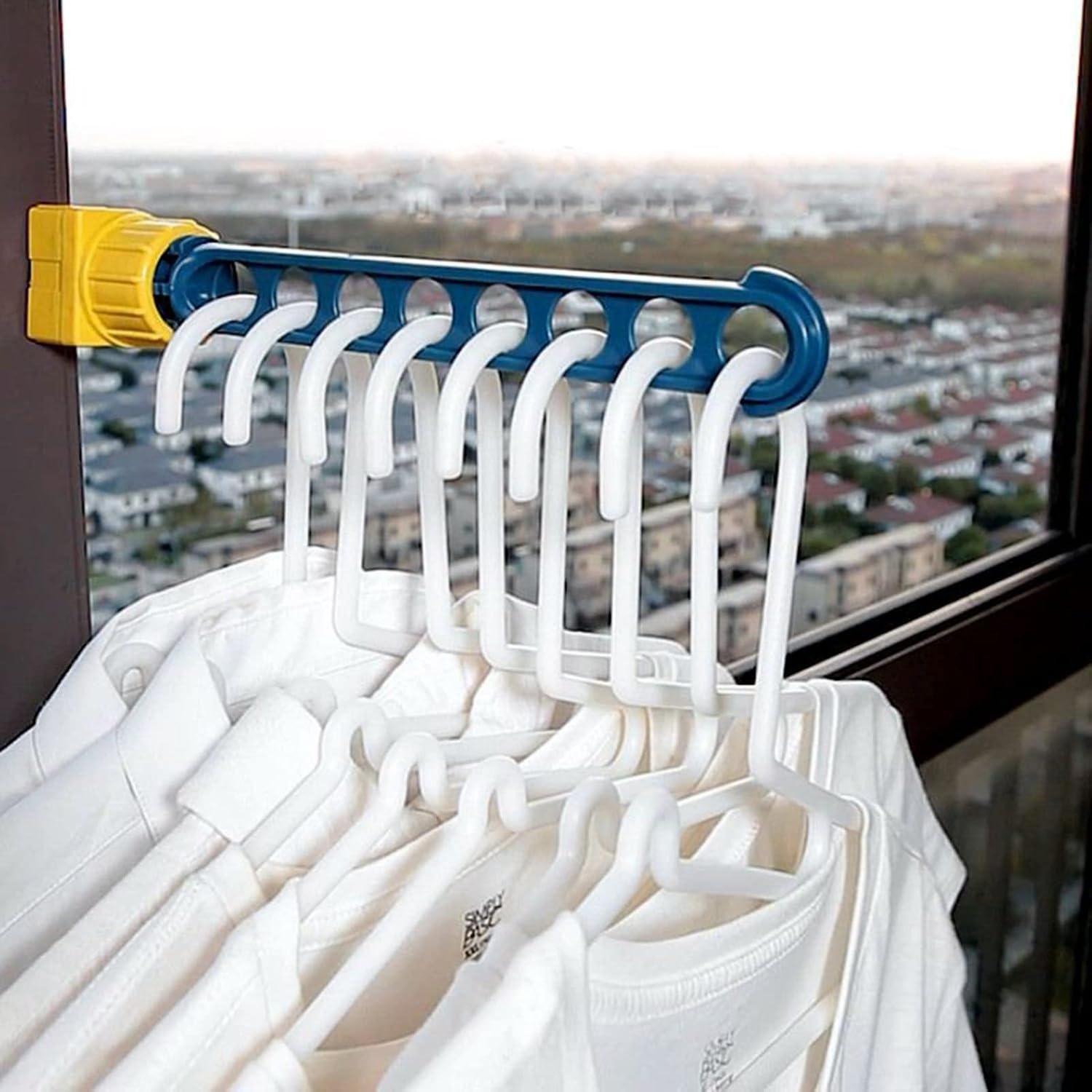 Tendedero Colgador Ropa Ajustable 8 Agujeros Para Ventana-1