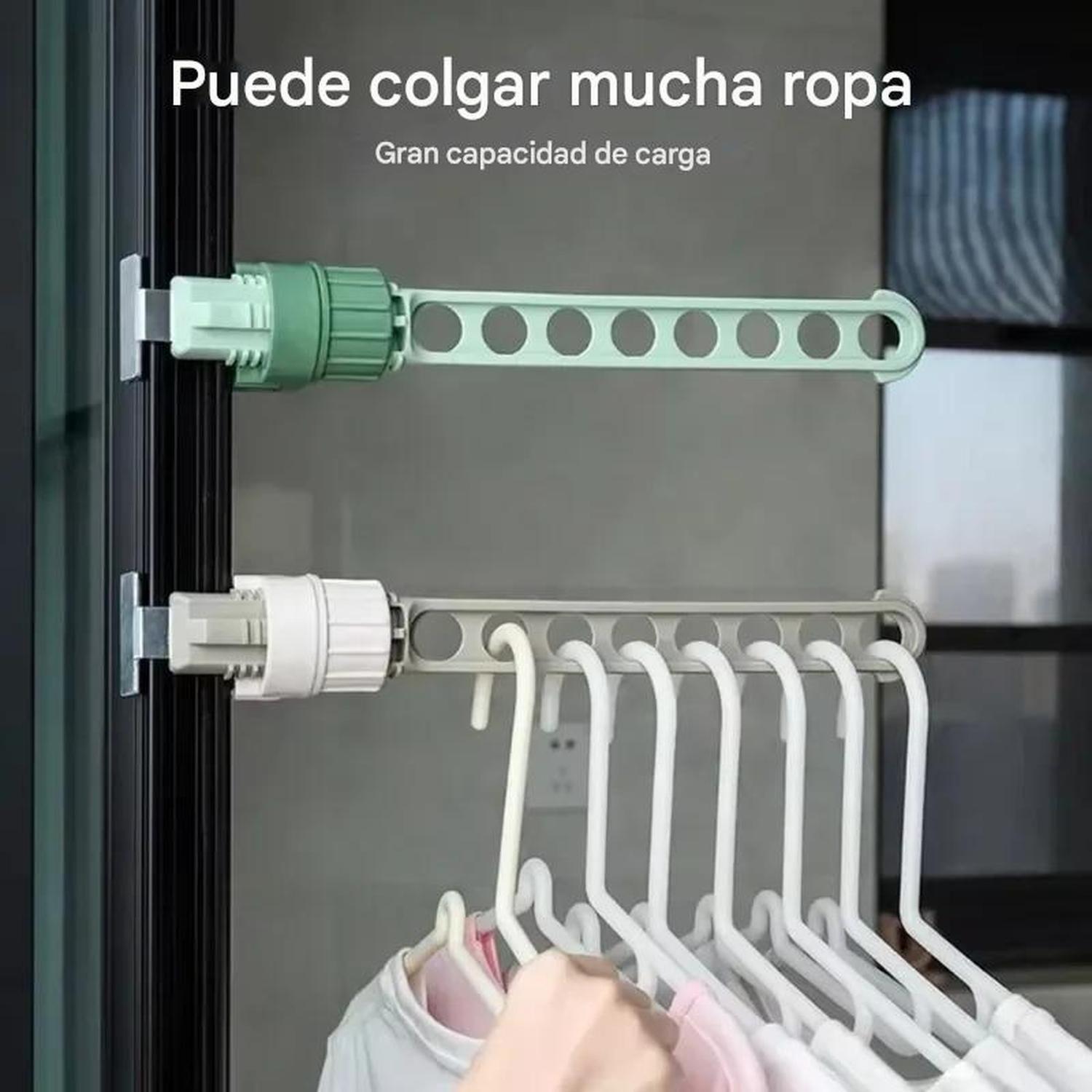 Tendedero Colgador Ropa Ajustable 8 Agujeros Para Ventana-3