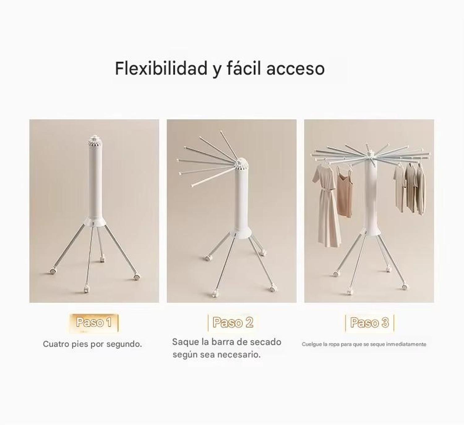 Tendedero Plegable Pulpo Giratorio Con Ruedas-6