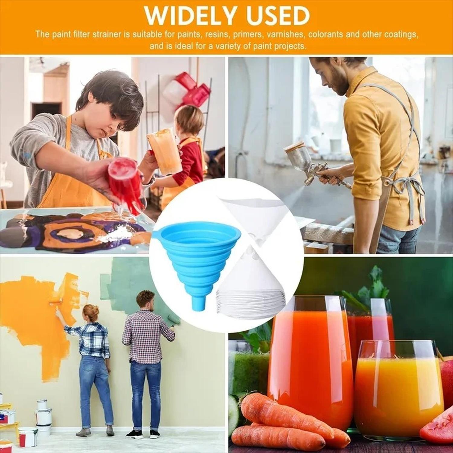 100 Filtros Embudo Pintura Automotriz 100 Micras Desechables-4