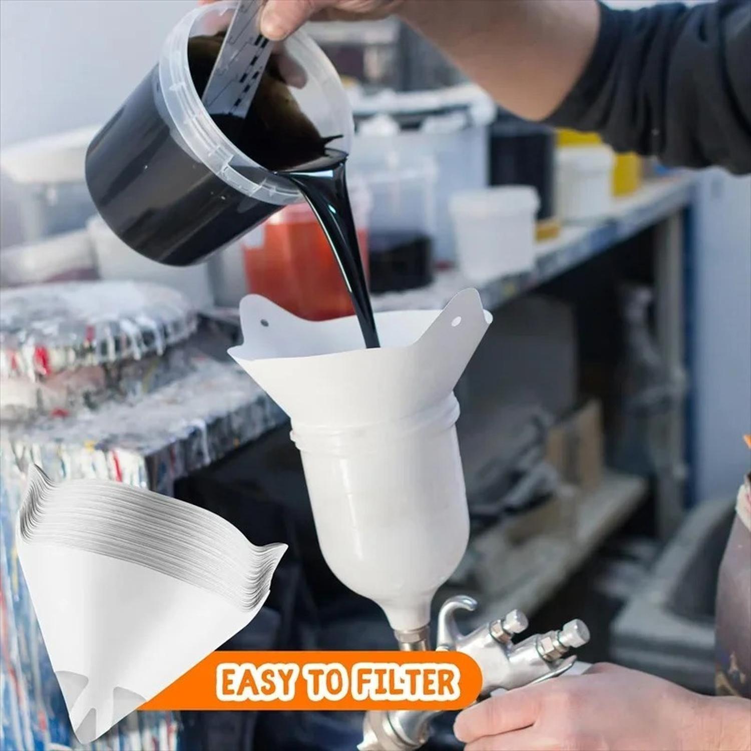 100 Filtros Embudo Pintura Automotriz 100 Micras Desechables-5